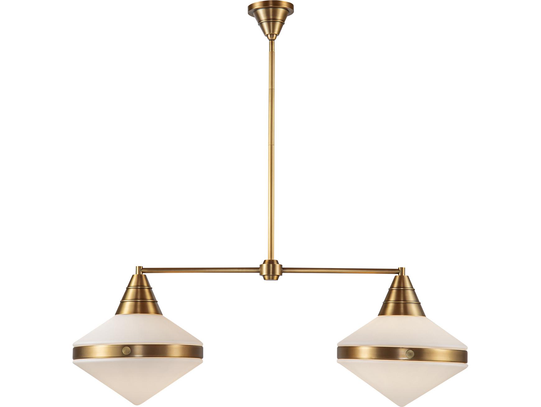 Alora Lighting Willard 2-Light Vintage Brass Geometric Island Pendant
