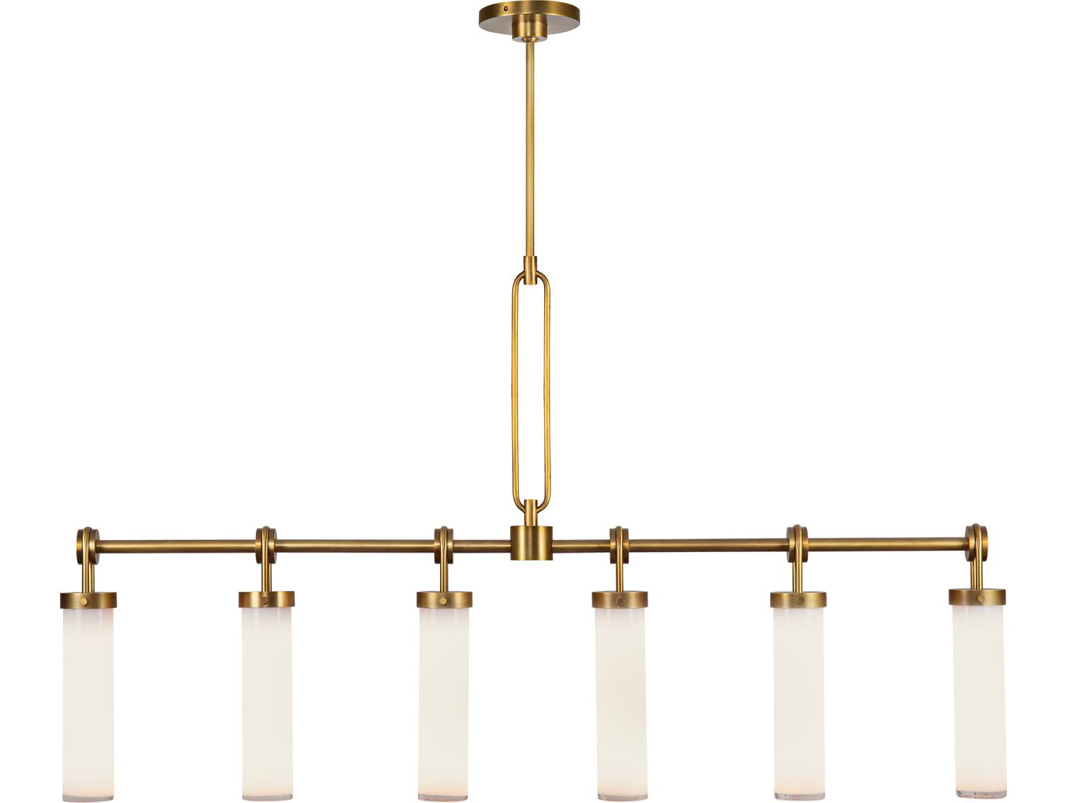 Alora Lighting Wynwood 6-Light Vintage Brass Linear Island Pendant