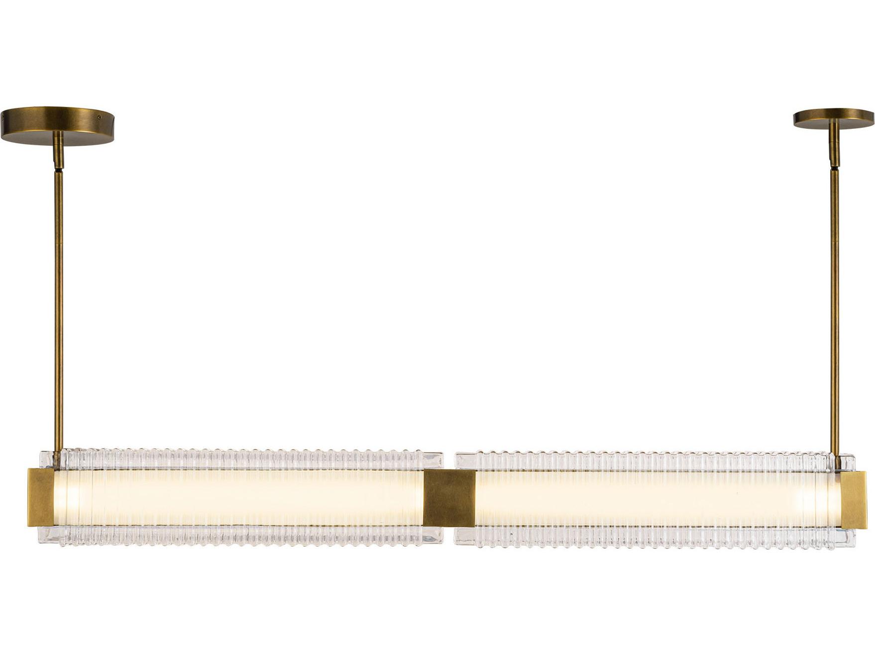 Alora Lighting Alai Vintage Brass Linear Island Pendant