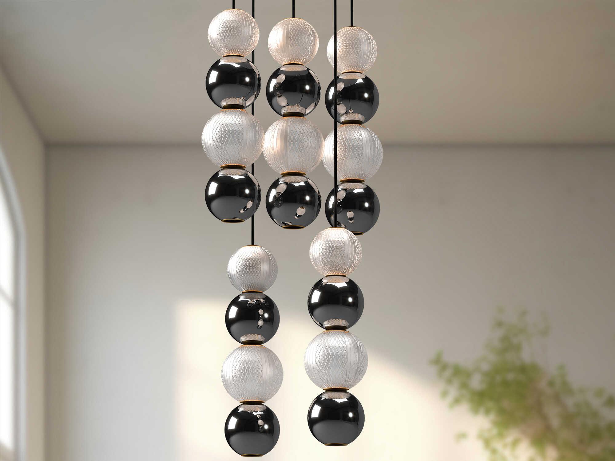 Alora Lighting Onyx Polished Nickel Globe Pendant