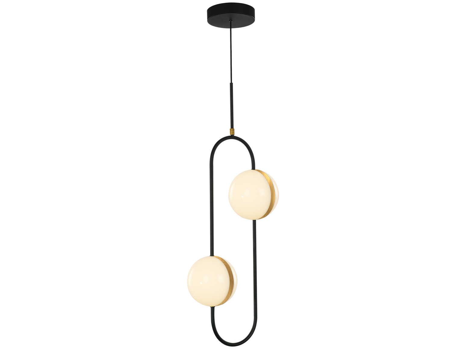 Alora Lighting Tagliato Matte Black Brushed Gold Globe Pendant