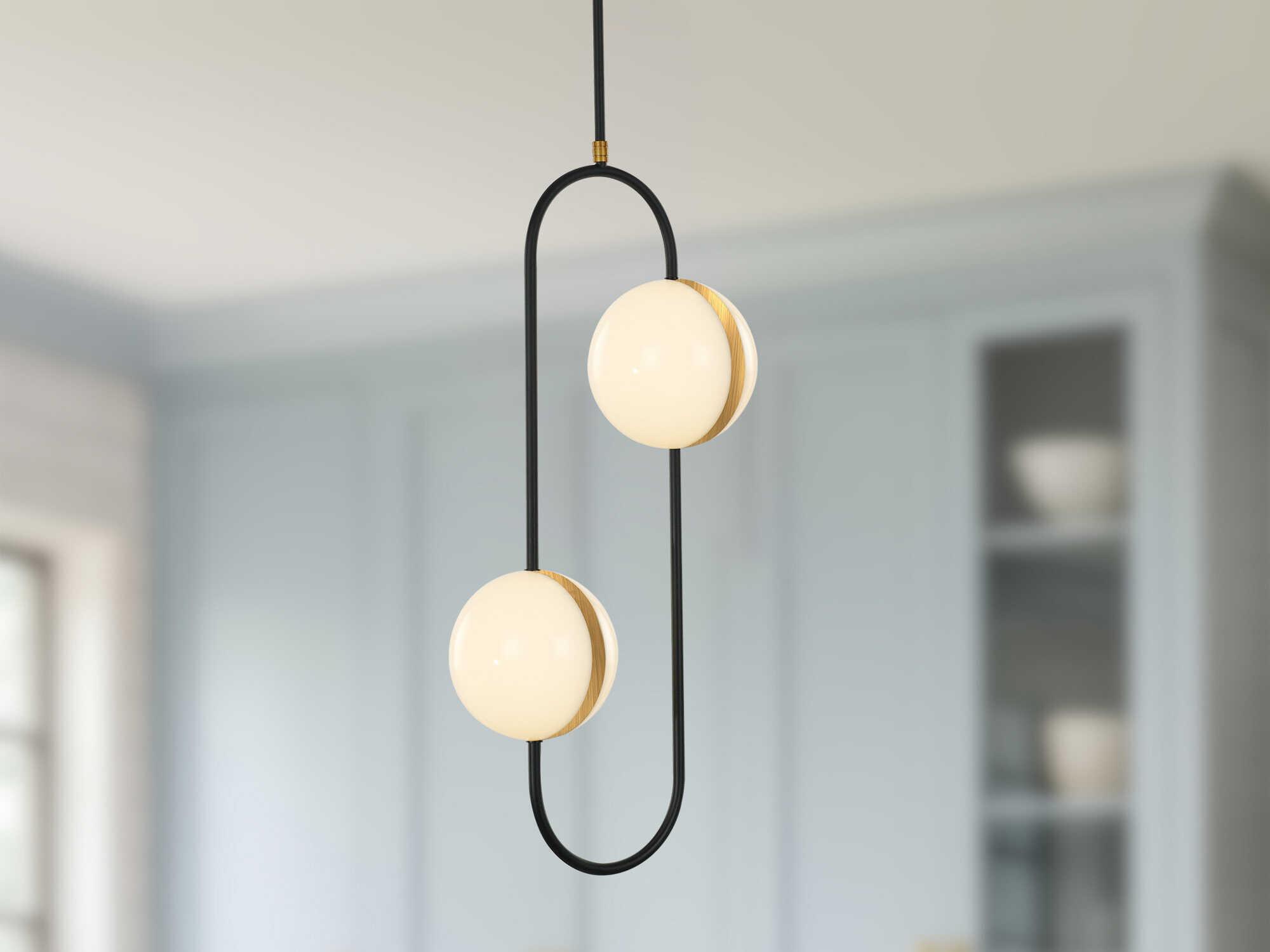 Alora Lighting Tagliato Matte Black Brushed Gold Globe Pendant