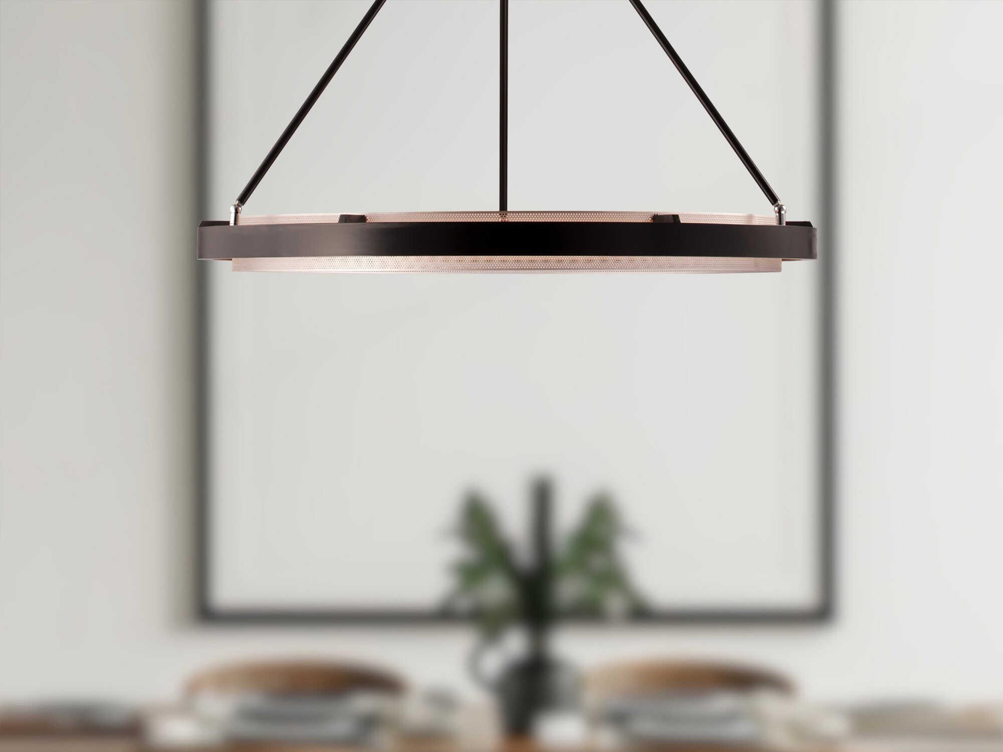 Alora Lighting Duo Classic Black Gold Shimmer Round Pendant