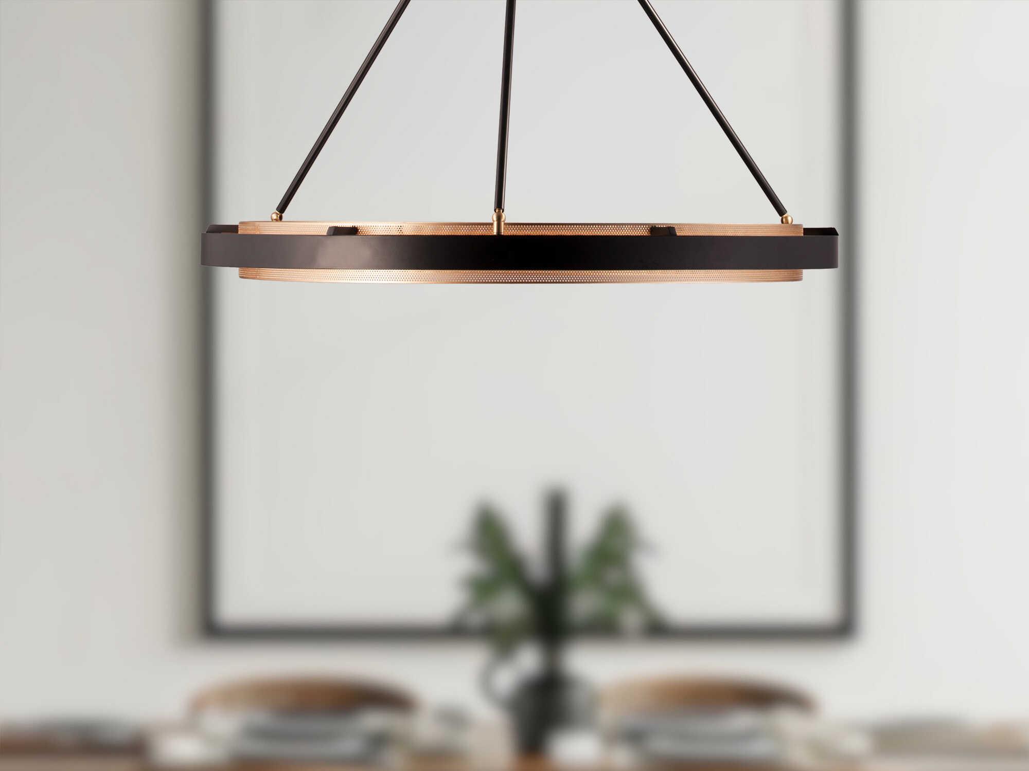 Alora Lighting Duo Classic Black Silver Shimmer Round Pendant