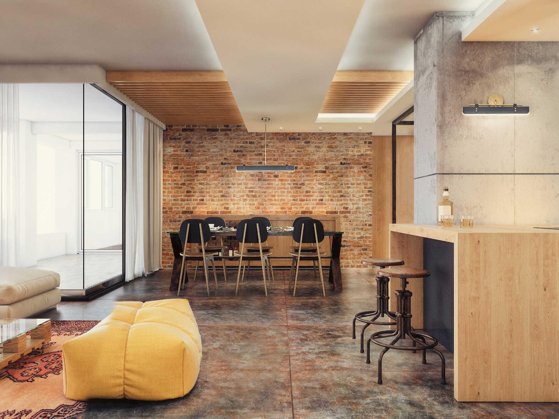 Alora Lighting Valise Vintage Brass Tuxedo Leather Linear Island Pendant