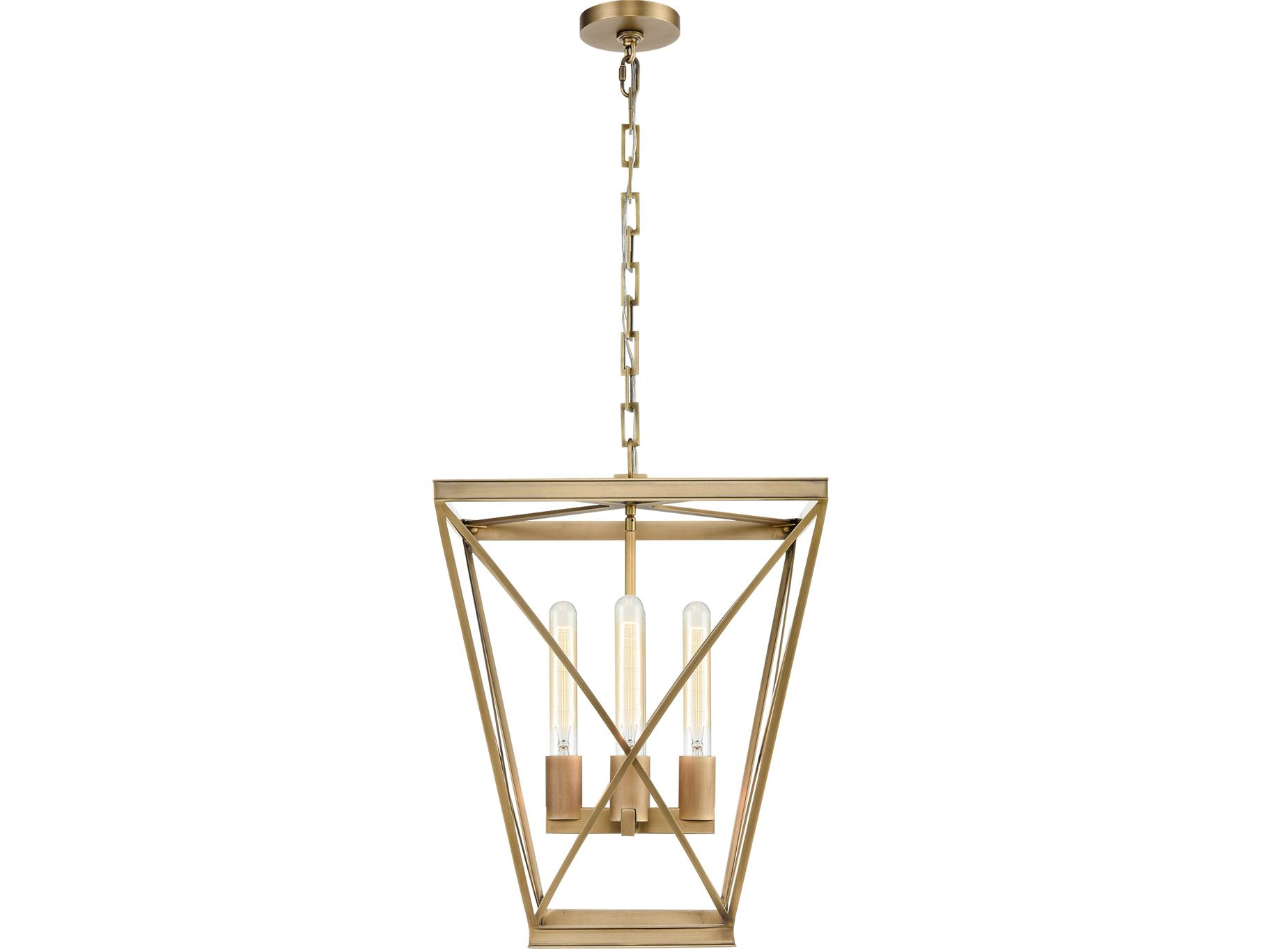 Alora Lighting Lattice 4-Light Vintage Brass Geometric Pendant