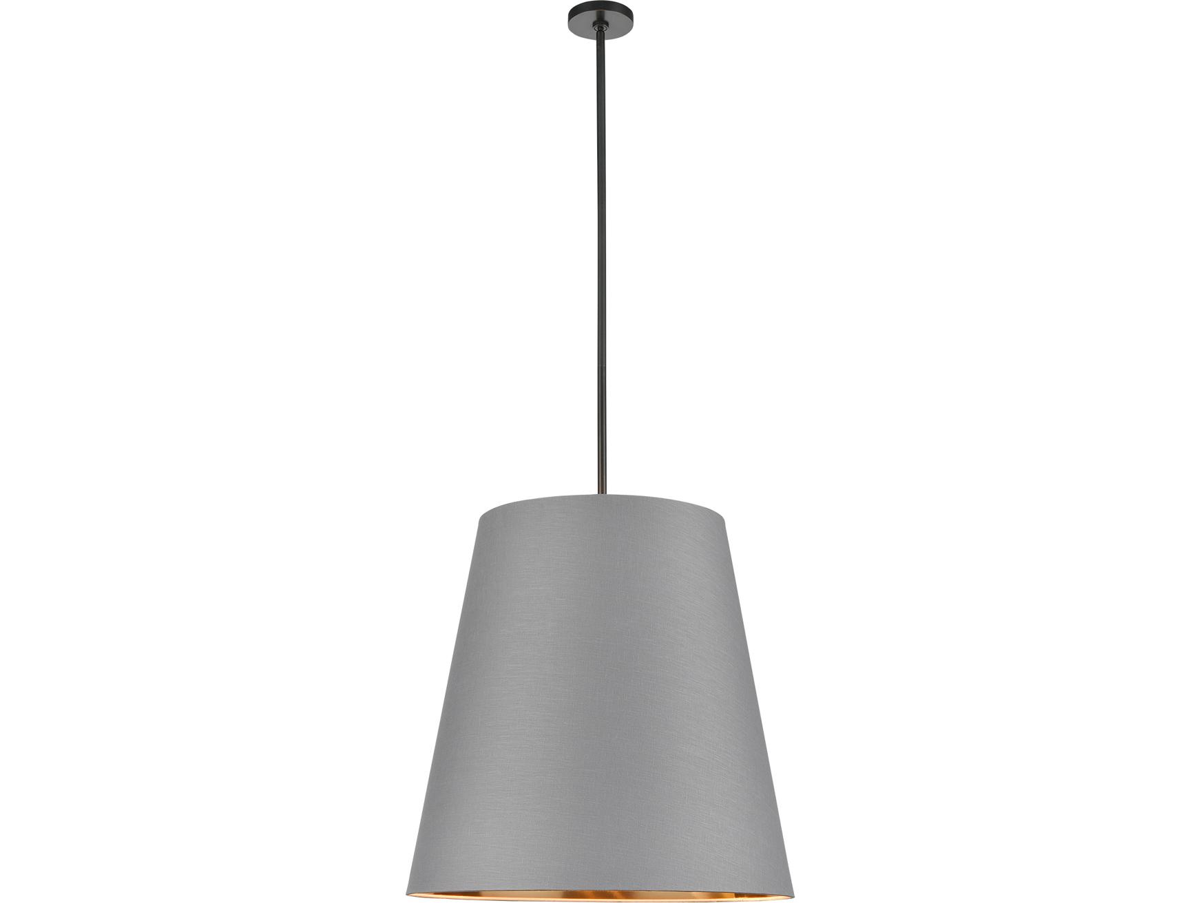 Alora Lighting Calor 3-Light Urban Bronze Gray Drum Pendant