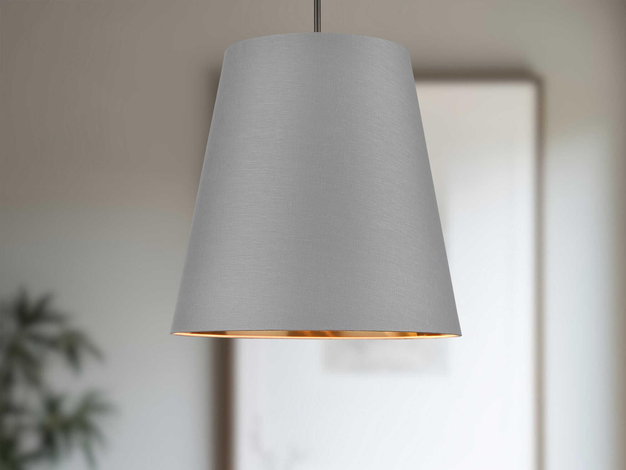 Alora Lighting Calor 3-Light Urban Bronze Gray Drum Pendant
