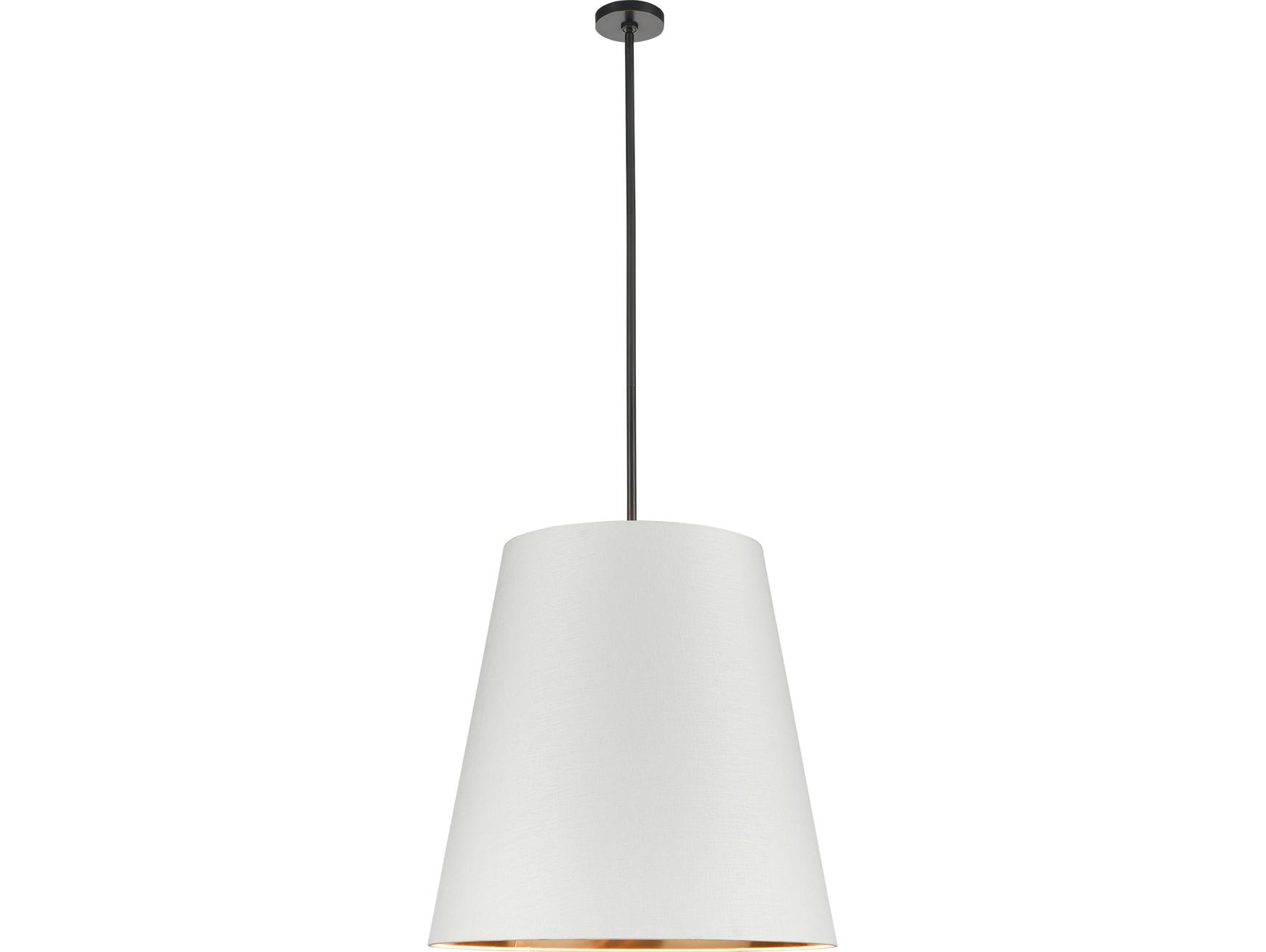 Alora Lighting Calor 3-Light Urban Bronze White Drum Pendant
