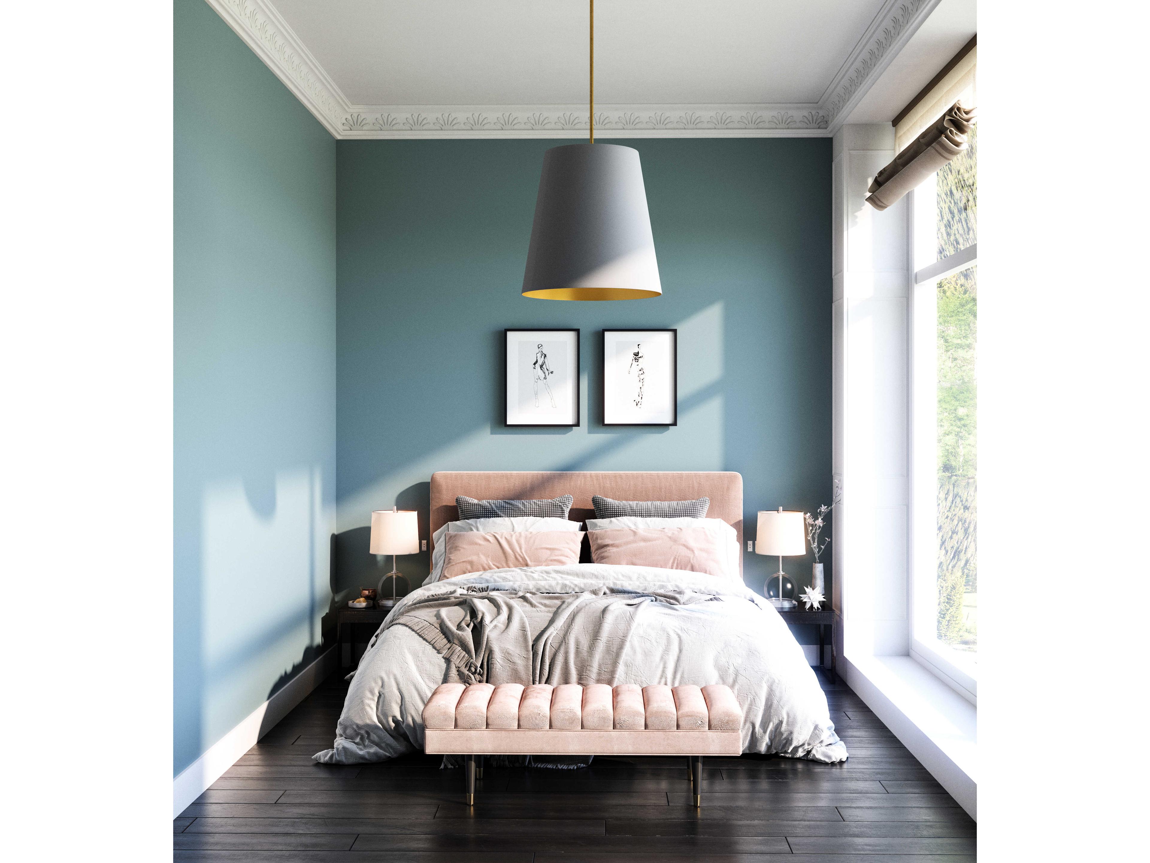 Alora Lighting Calor 3-Light Vintage Brass Gray Drum Pendant