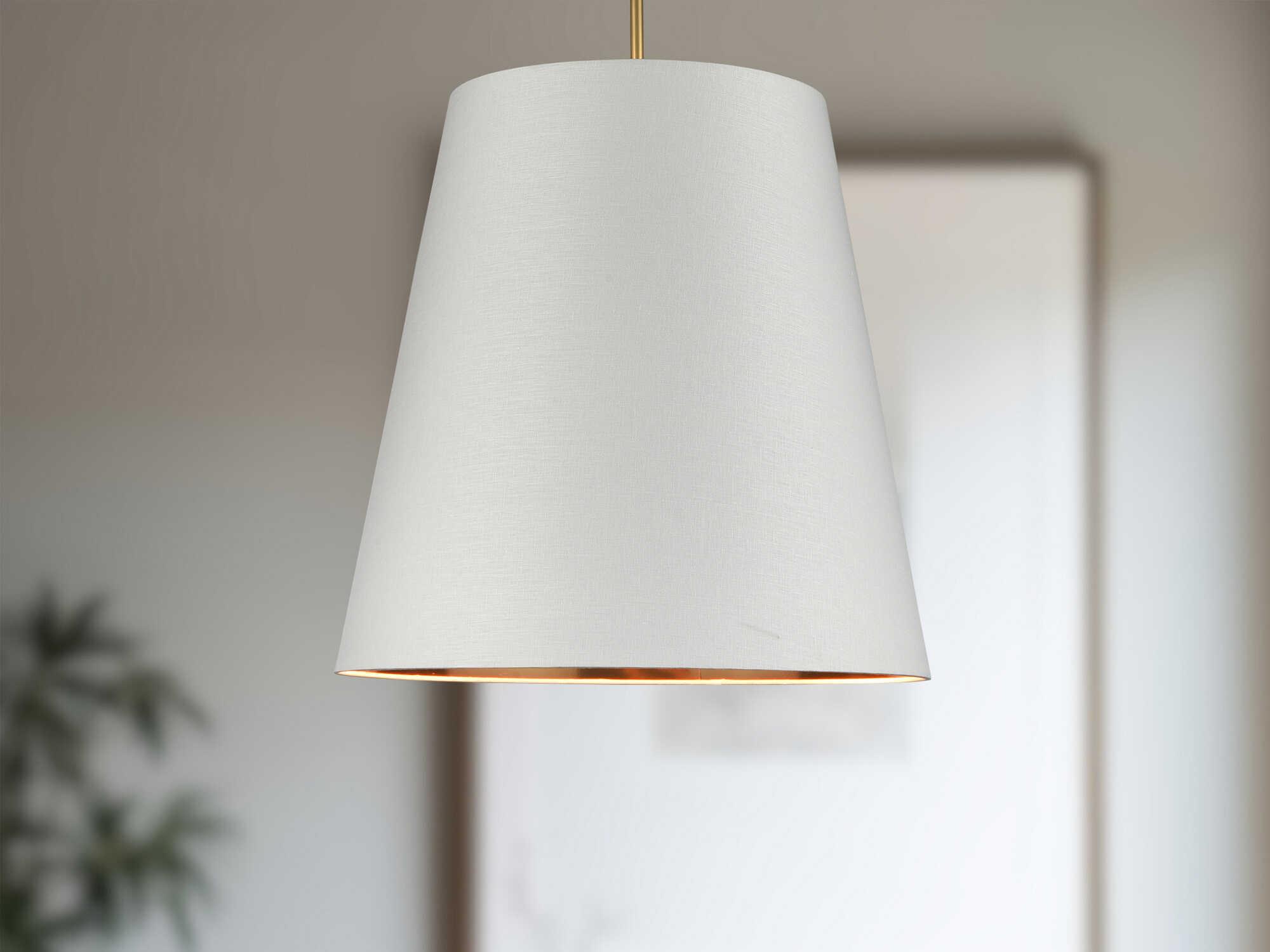 Alora Lighting Calor 3-Light Vintage Brass White Drum Pendant