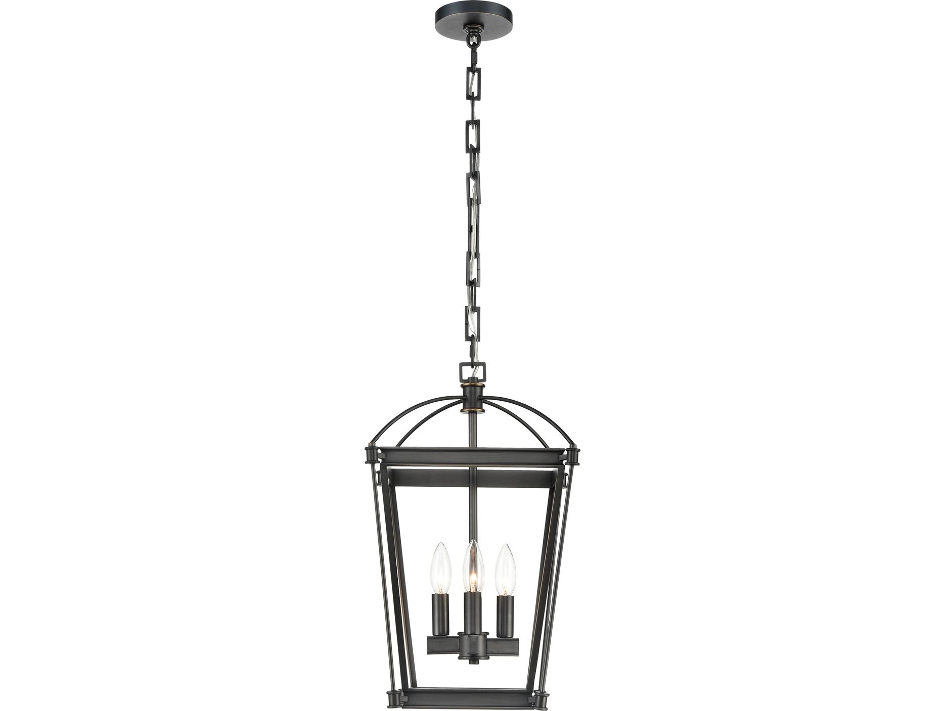 Alora Lighting Manor 4-Light Urban Bronze Black Lantern Pendant