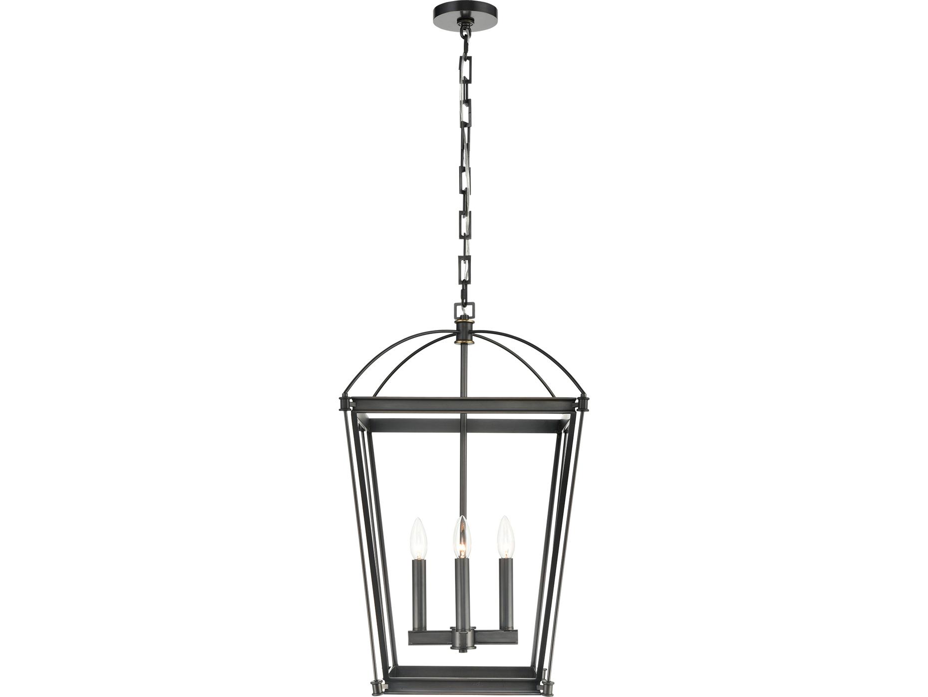 Alora Lighting Manor 4-Light Urban Bronze Black Lantern Pendant