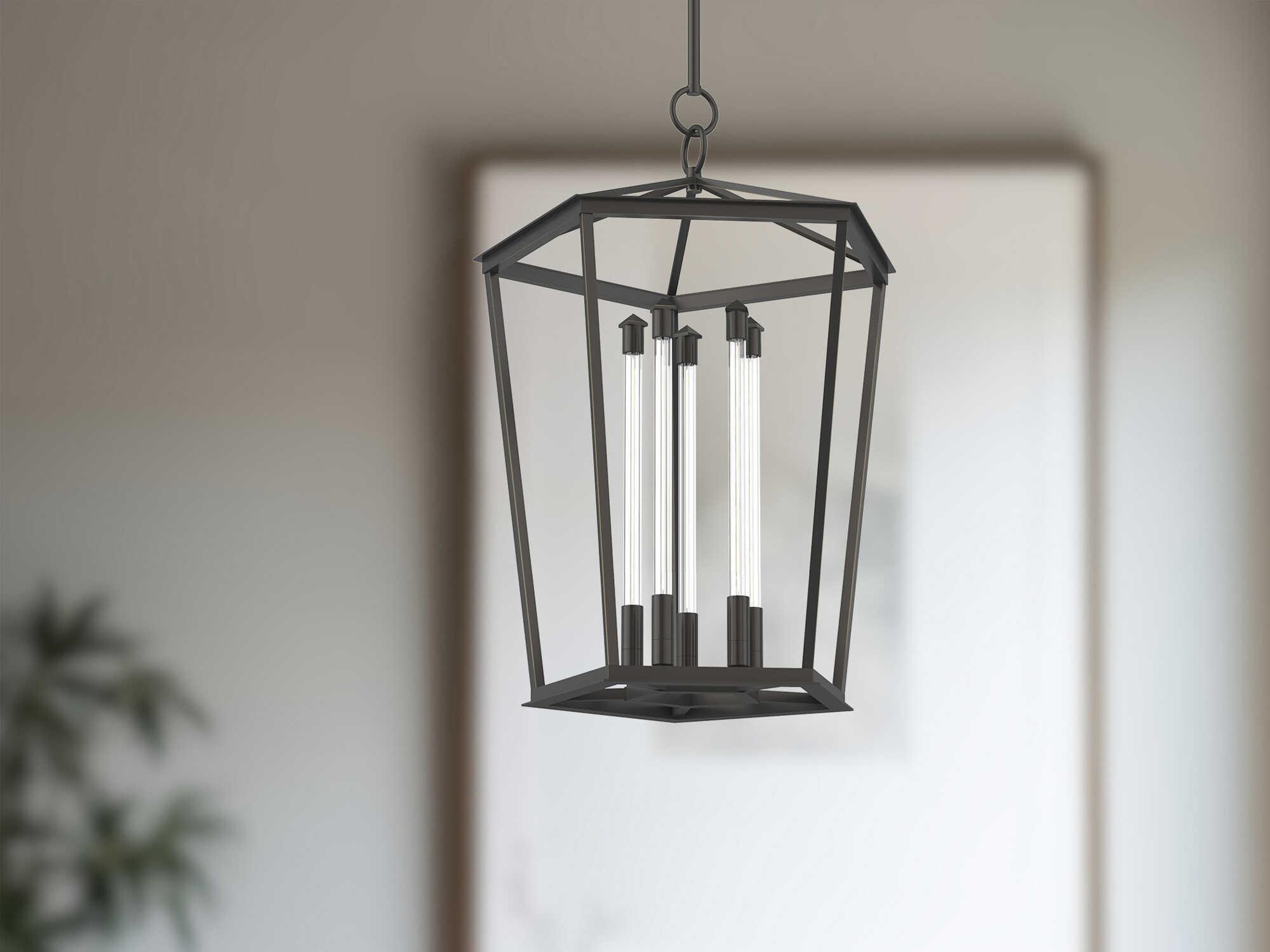 Alora Lighting Delphine Urban Bronze Black Lantern Pendant