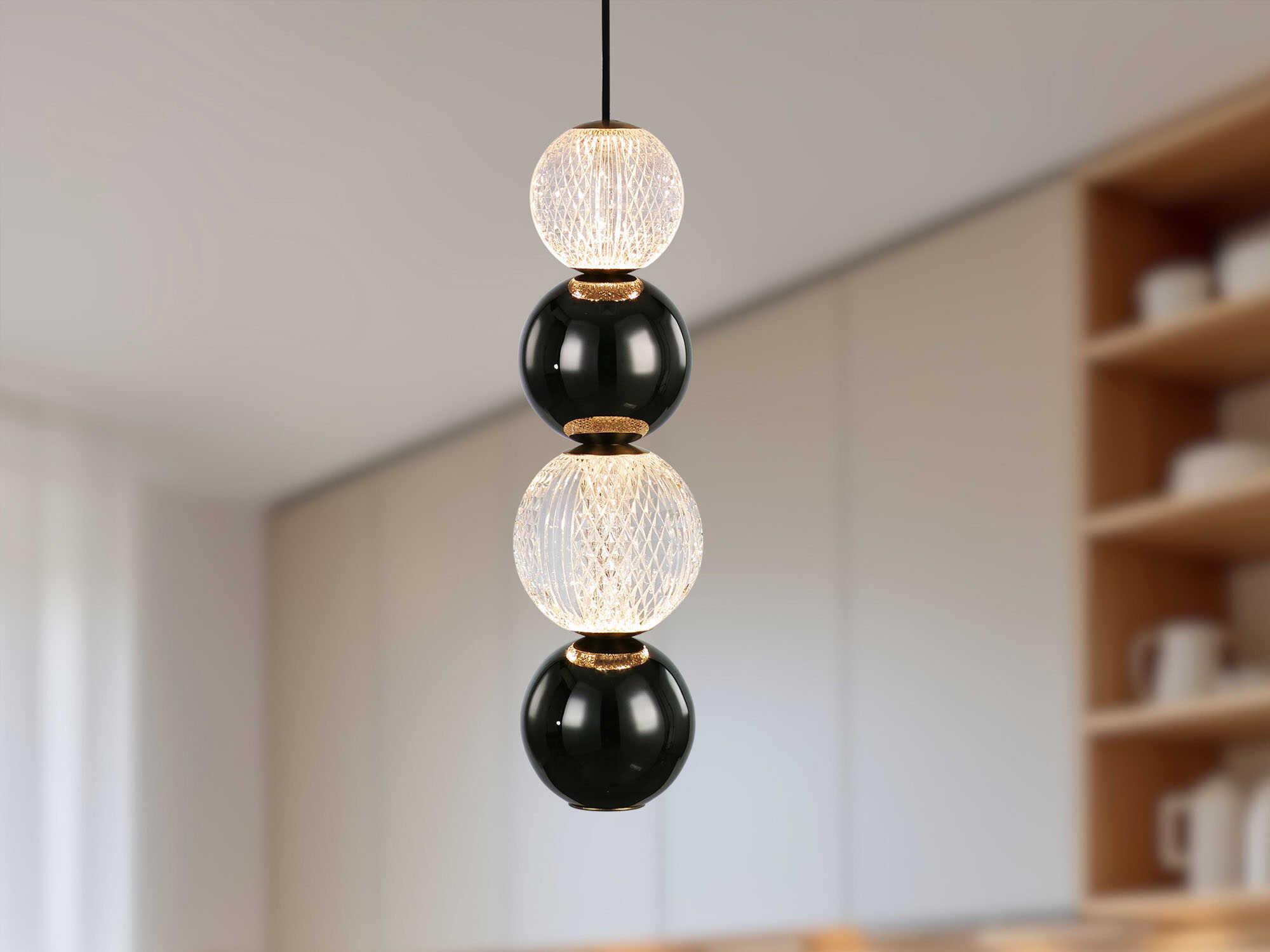 Alora Lighting Onyx Natural Brass Globe Mini Pendant