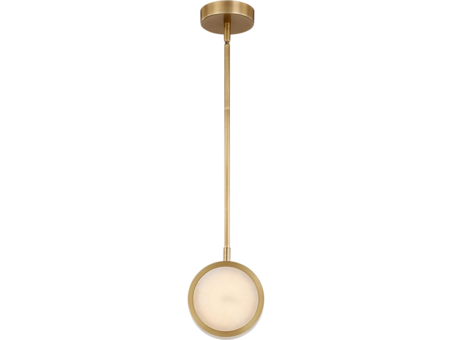 Alora Lighting Blanco Vintage Brass Round Mini Pendant