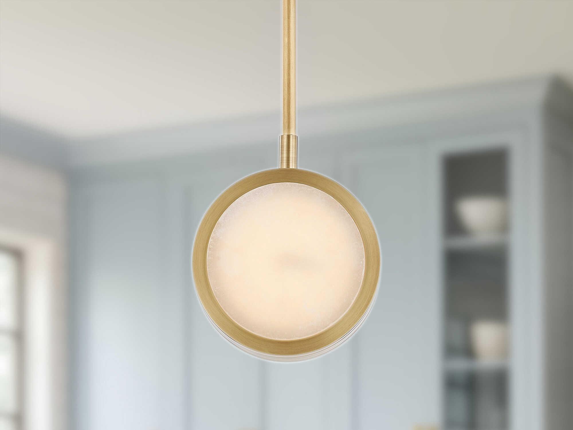 Alora Lighting Blanco Vintage Brass Round Mini Pendant