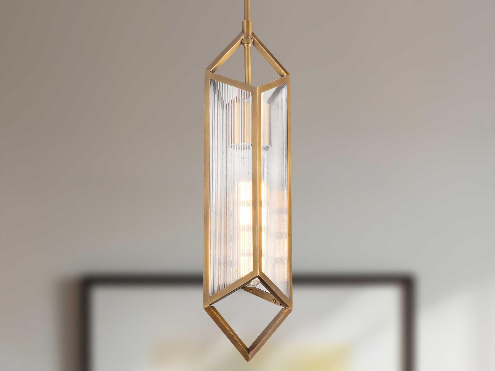 Alora Lighting Cairo 1-Light Vintage Brass Geometric Mini Pendant