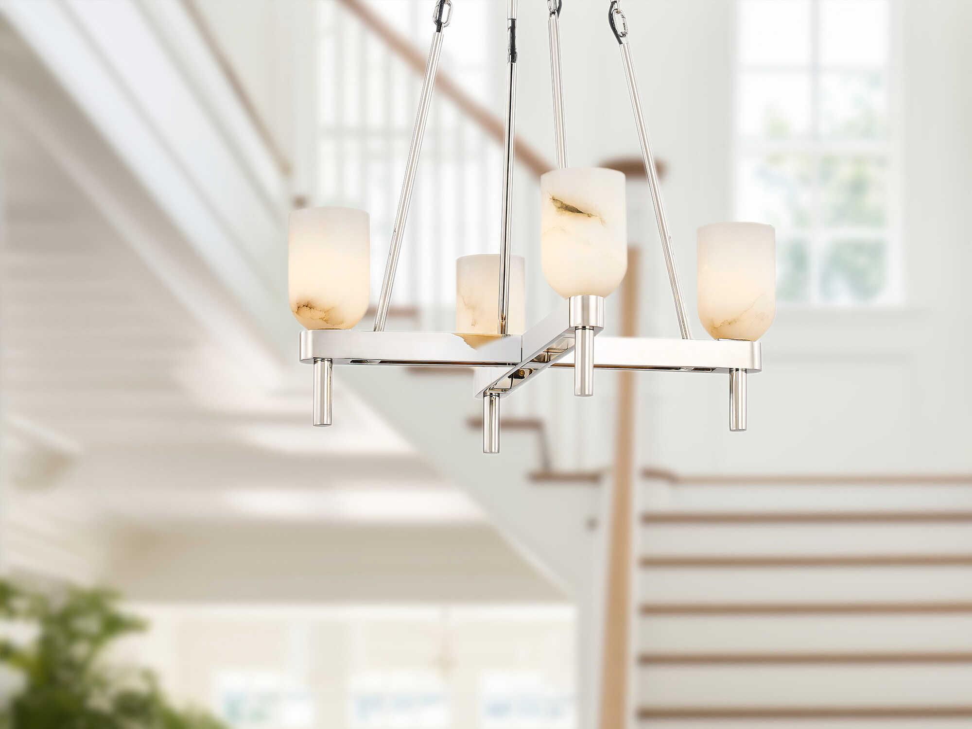 Alora Lighting Lucian 4-Light Polished Nickel Chandelier