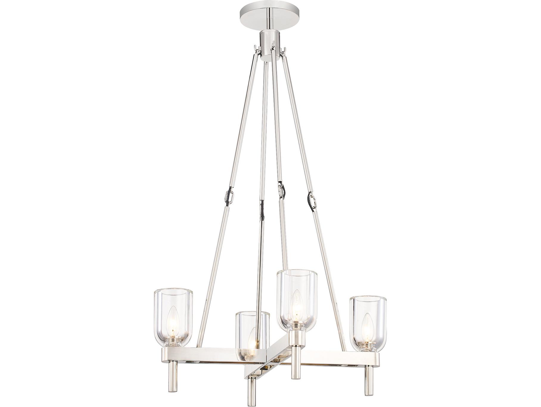 Alora Lighting Lucian 4-Light Polished Nickel Chandelier