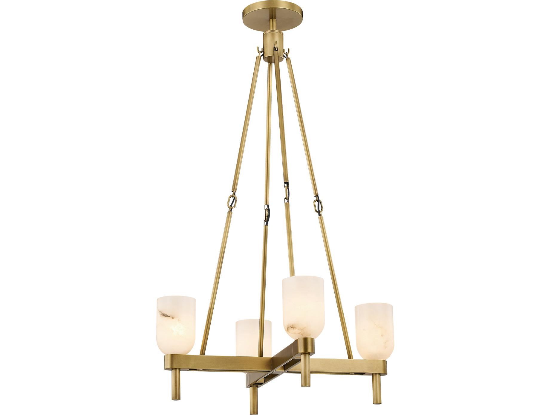 Alora Lighting Lucian 4-Light Vintage Brass Chandelier