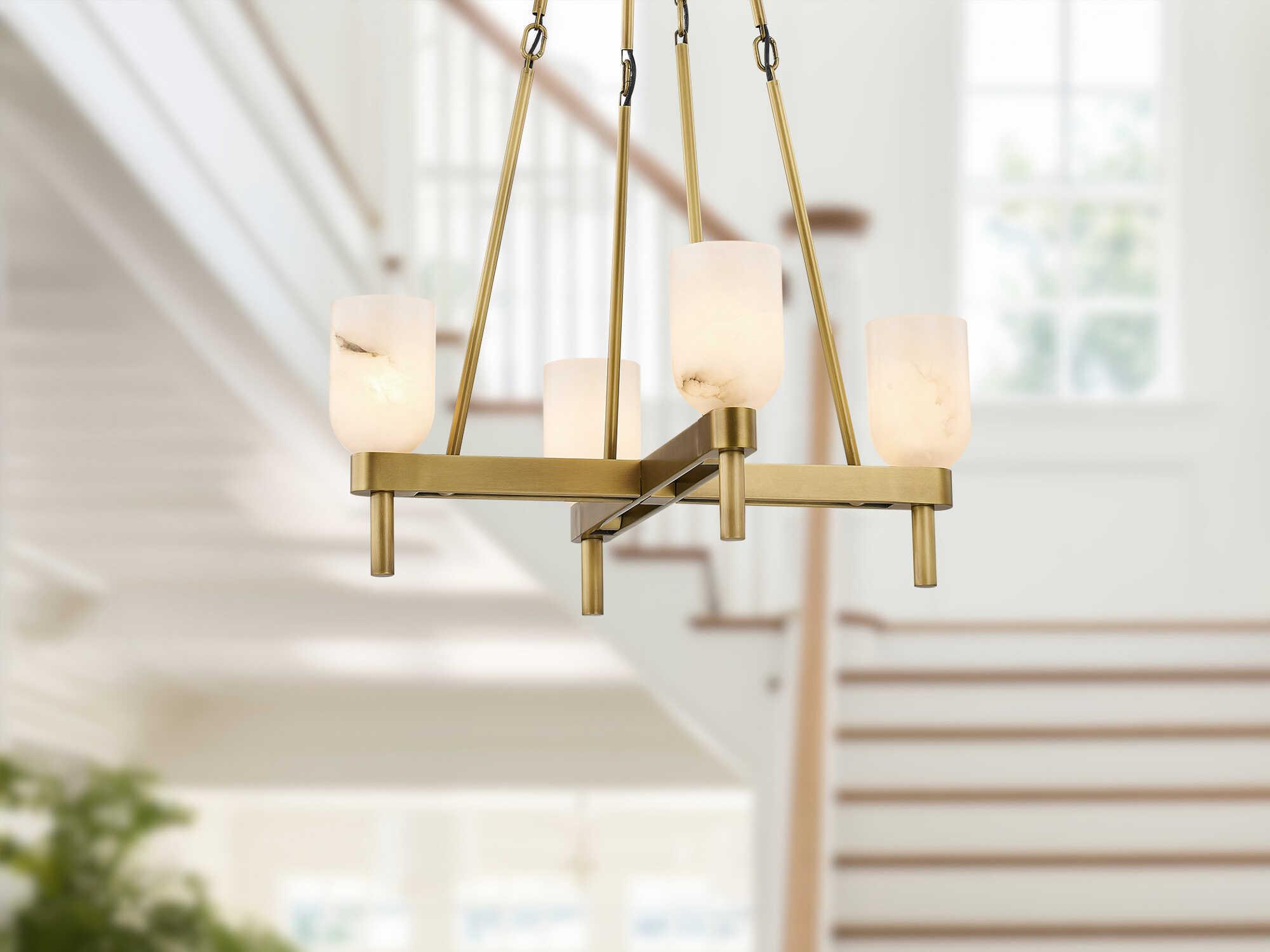 Alora Lighting Lucian 4-Light Vintage Brass Chandelier