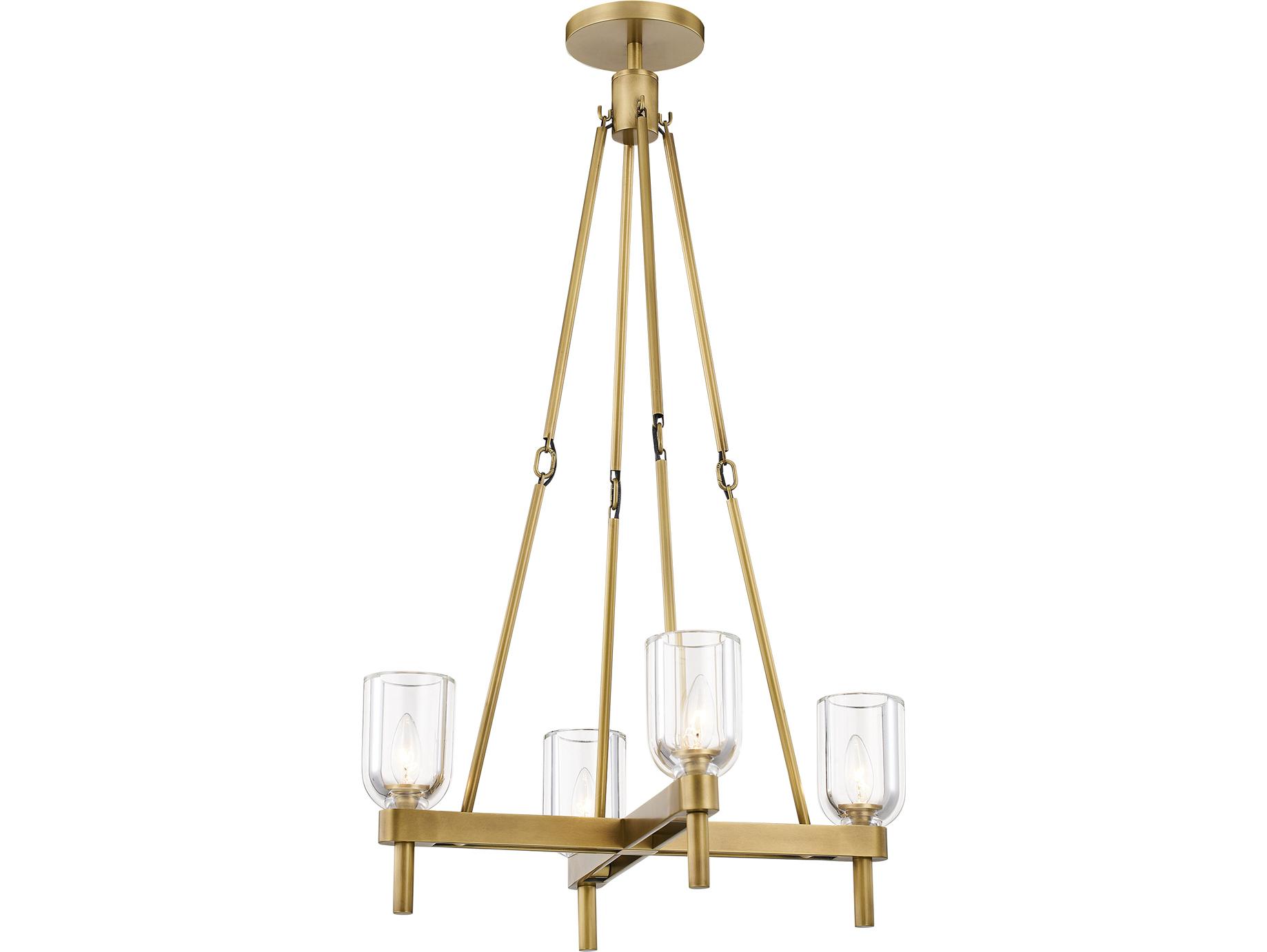 Alora Lighting Lucian 4-Light Vintage Brass Chandelier