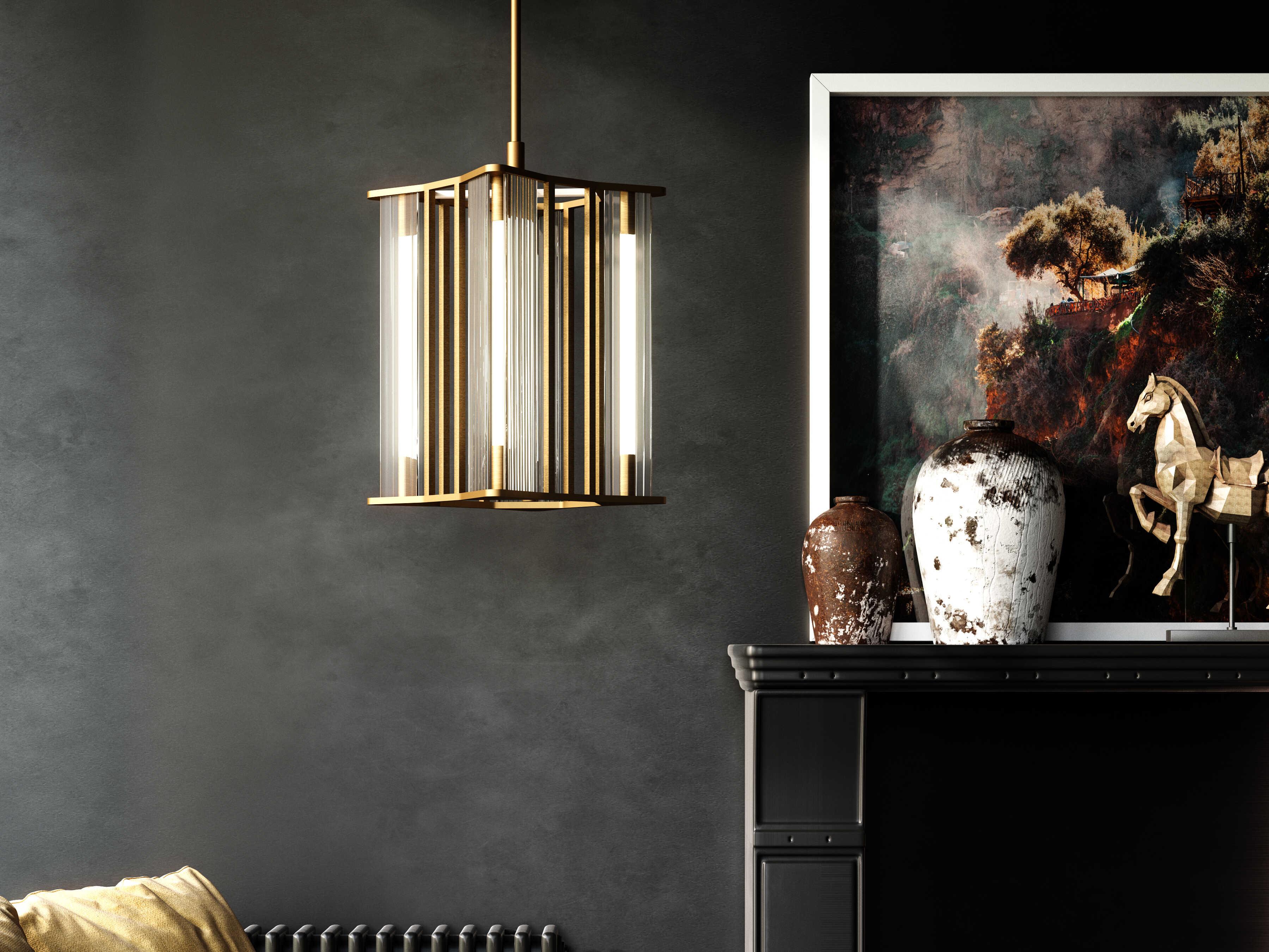 Alora Lighting Sabre Vintage Brass Geometric Pendant