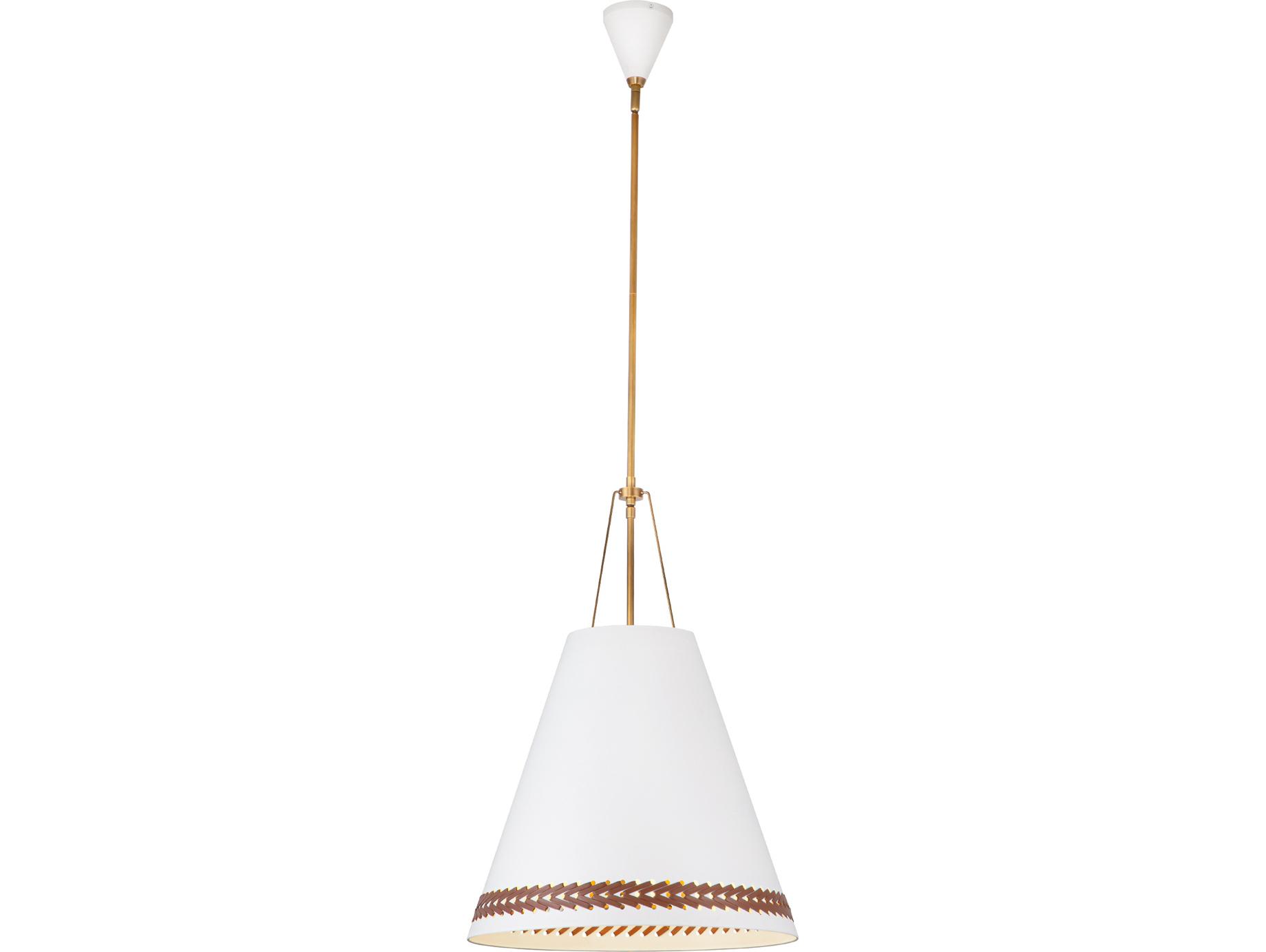 Alora Lighting Brickell 3-Light Matte White Brown Pendant