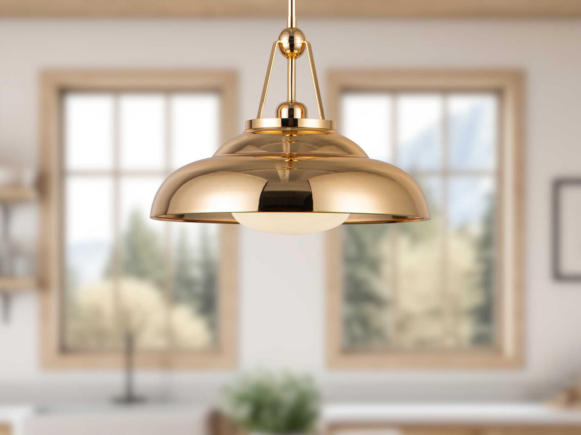 Alora Lighting Palmetto 1-Light Polished Brass Dome Pendant