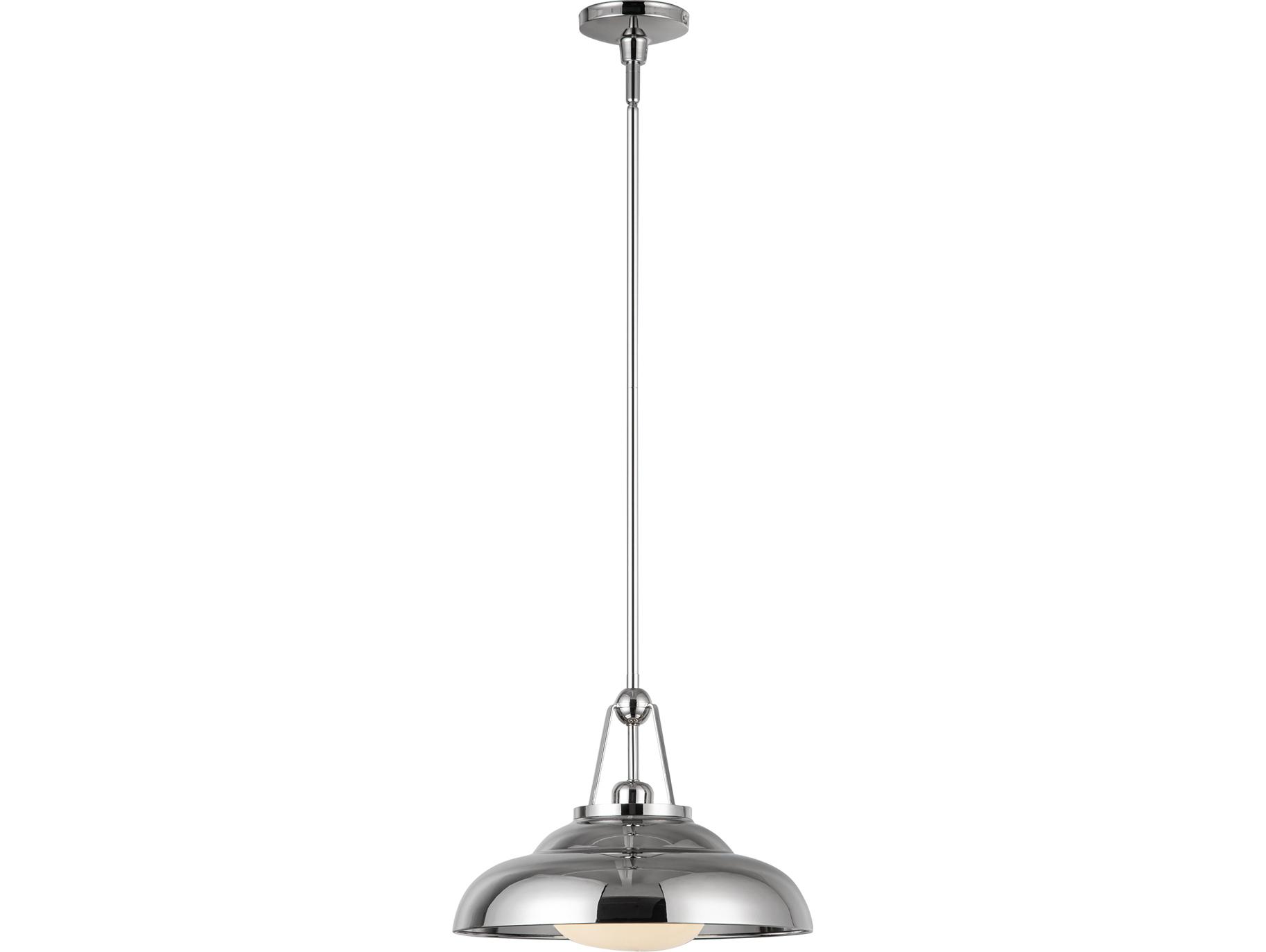 Alora Lighting Palmetto 1-Light Polished Nickel Dome Pendant