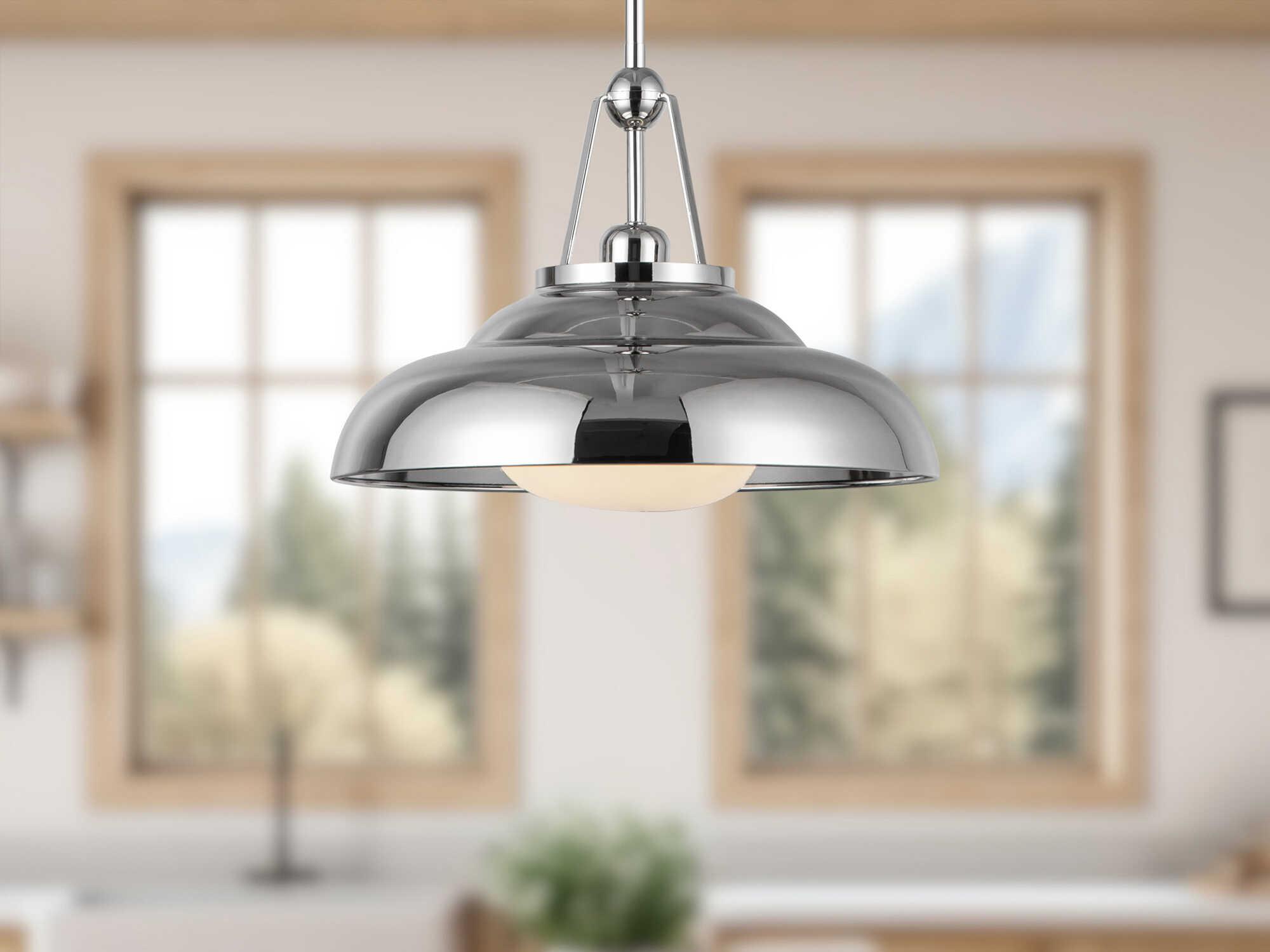 Alora Lighting Palmetto 1-Light Polished Nickel Dome Pendant