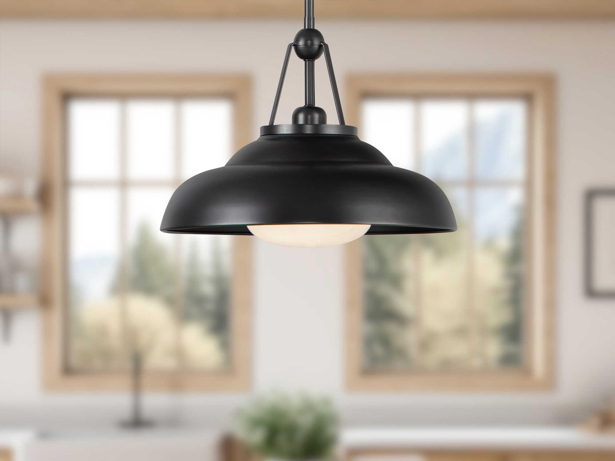Alora Lighting Palmetto 1-Light Urban Bronze Black Dome Pendant