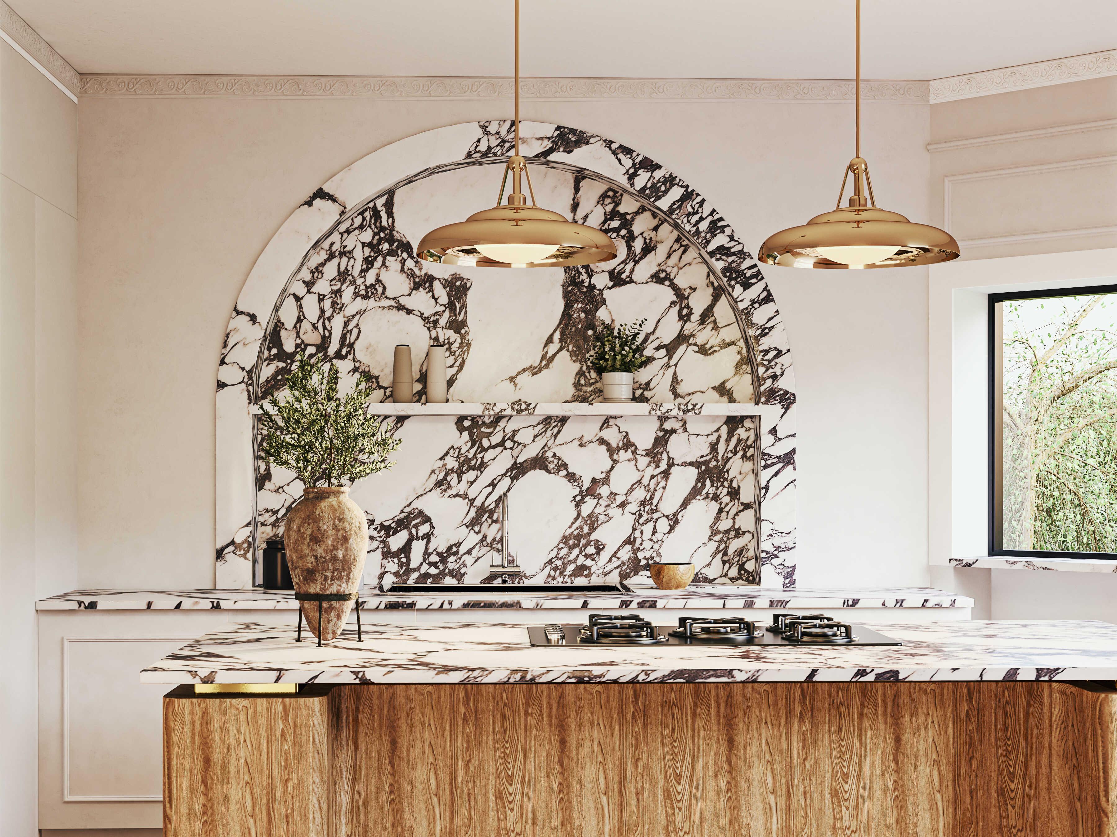 Alora Lighting Palmetto 1-Light Polished Brass Dome Pendant