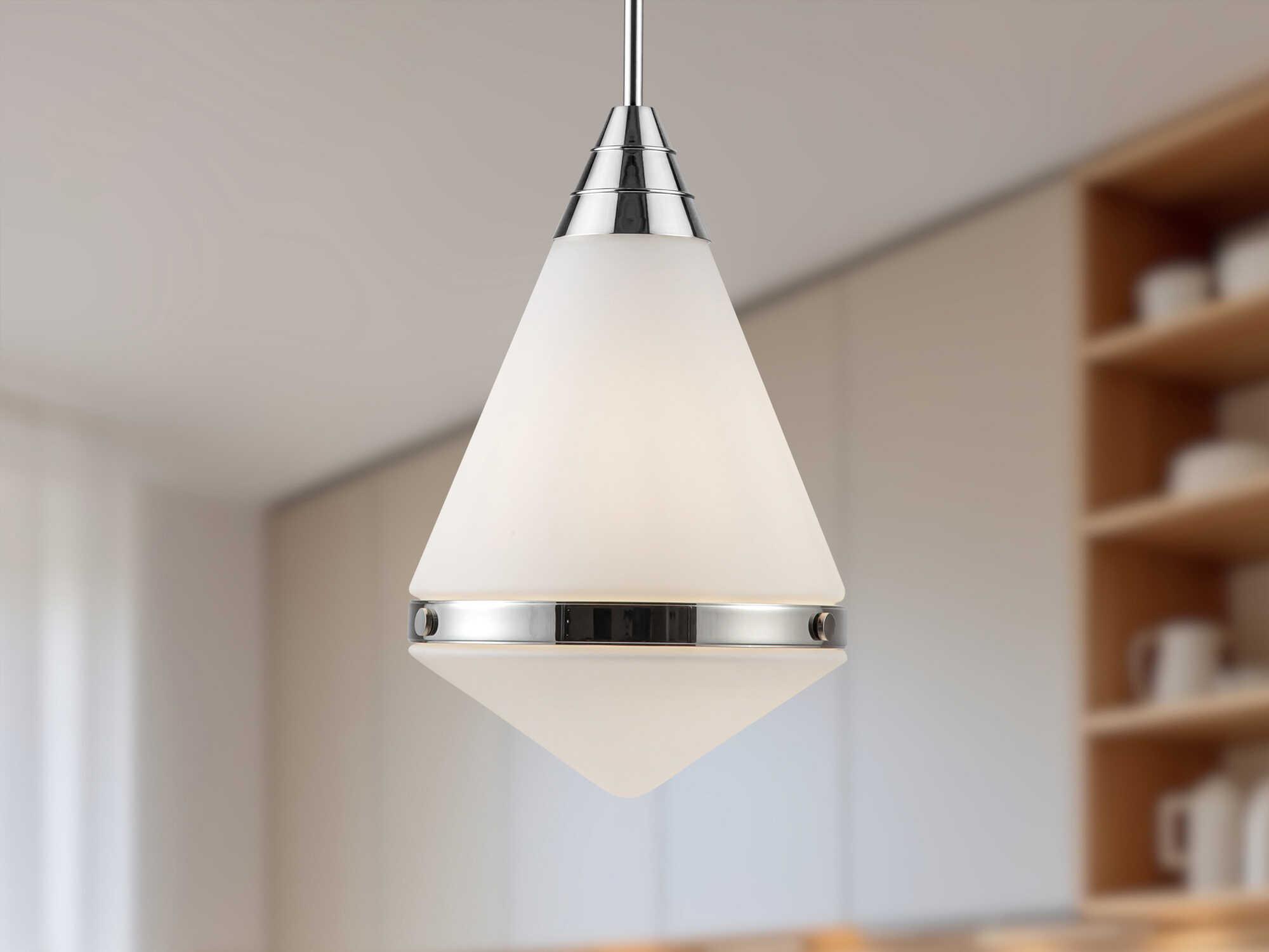 Alora Lighting Willard 1-Light Polished Nickel Geometric Pendant