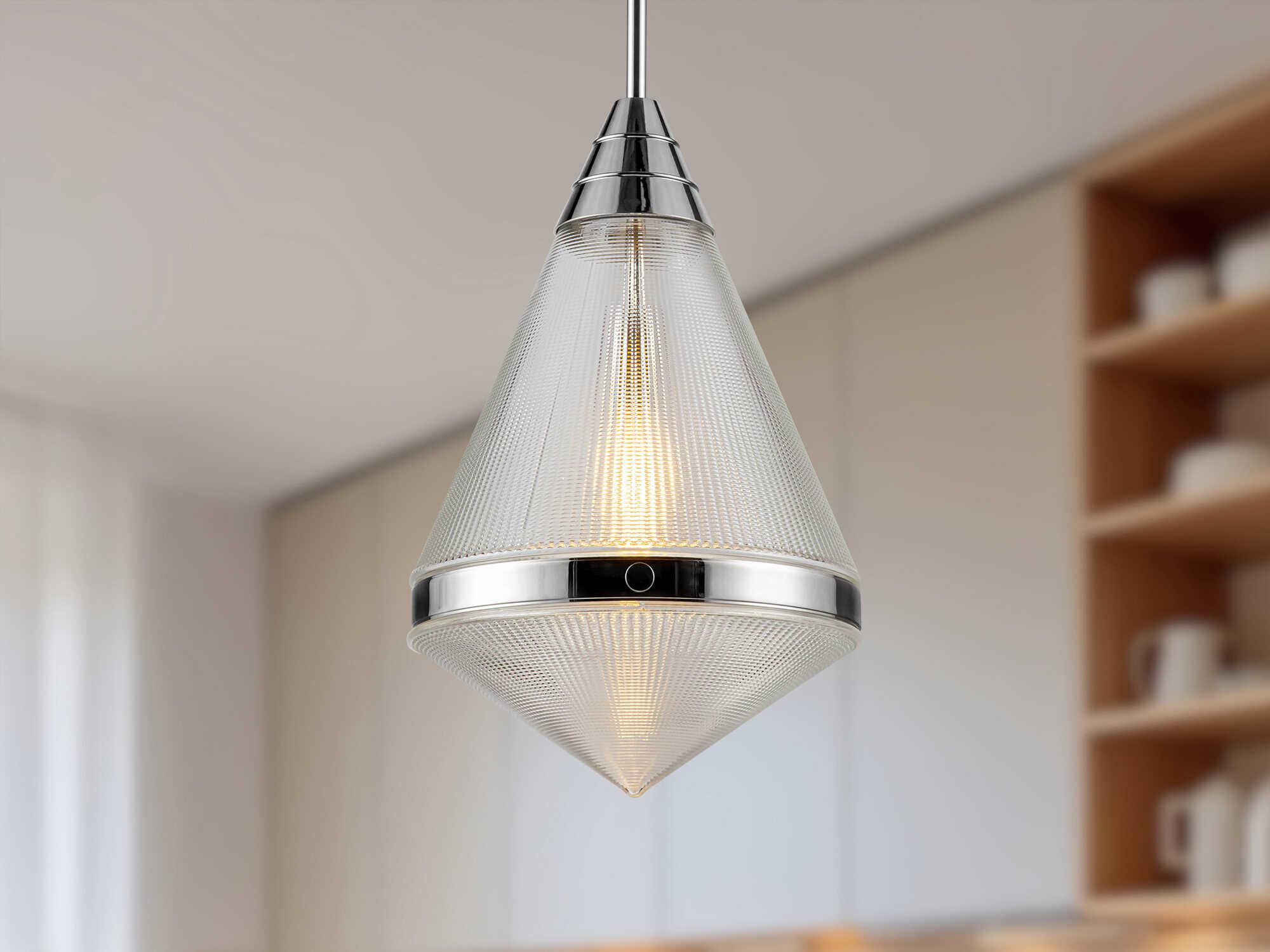 Alora Lighting Willard 1-Light Polished Nickel Geometric Pendant