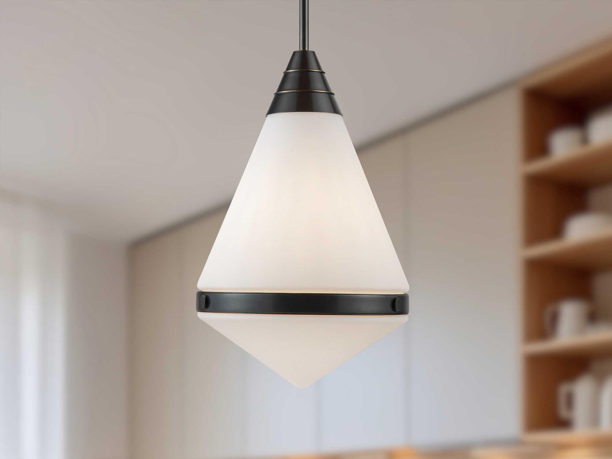 Alora Lighting Willard 1-Light Urban Bronze Black Geometric Pendant