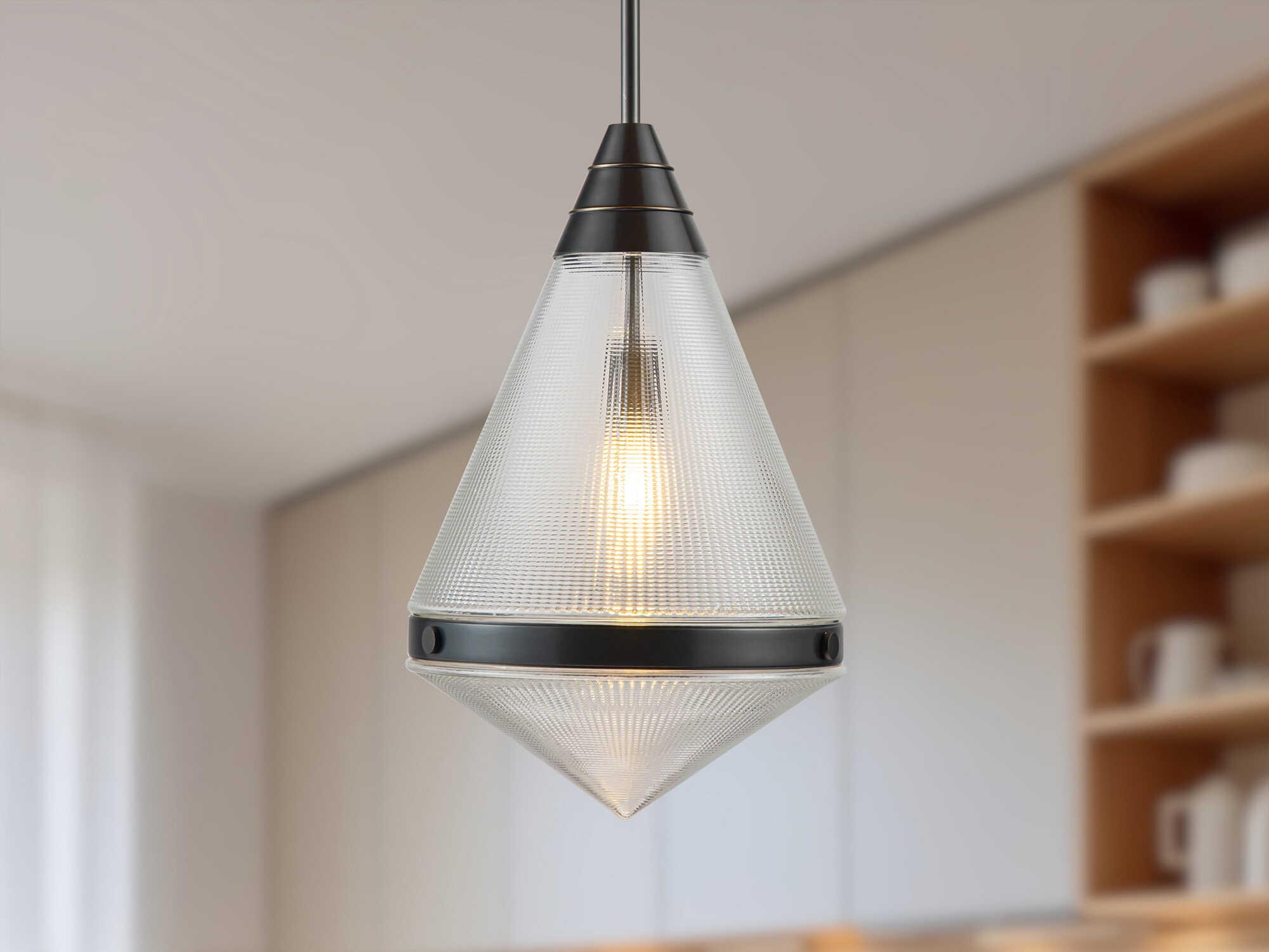 Alora Lighting Willard 1-Light Urban Bronze Black Geometric Pendant