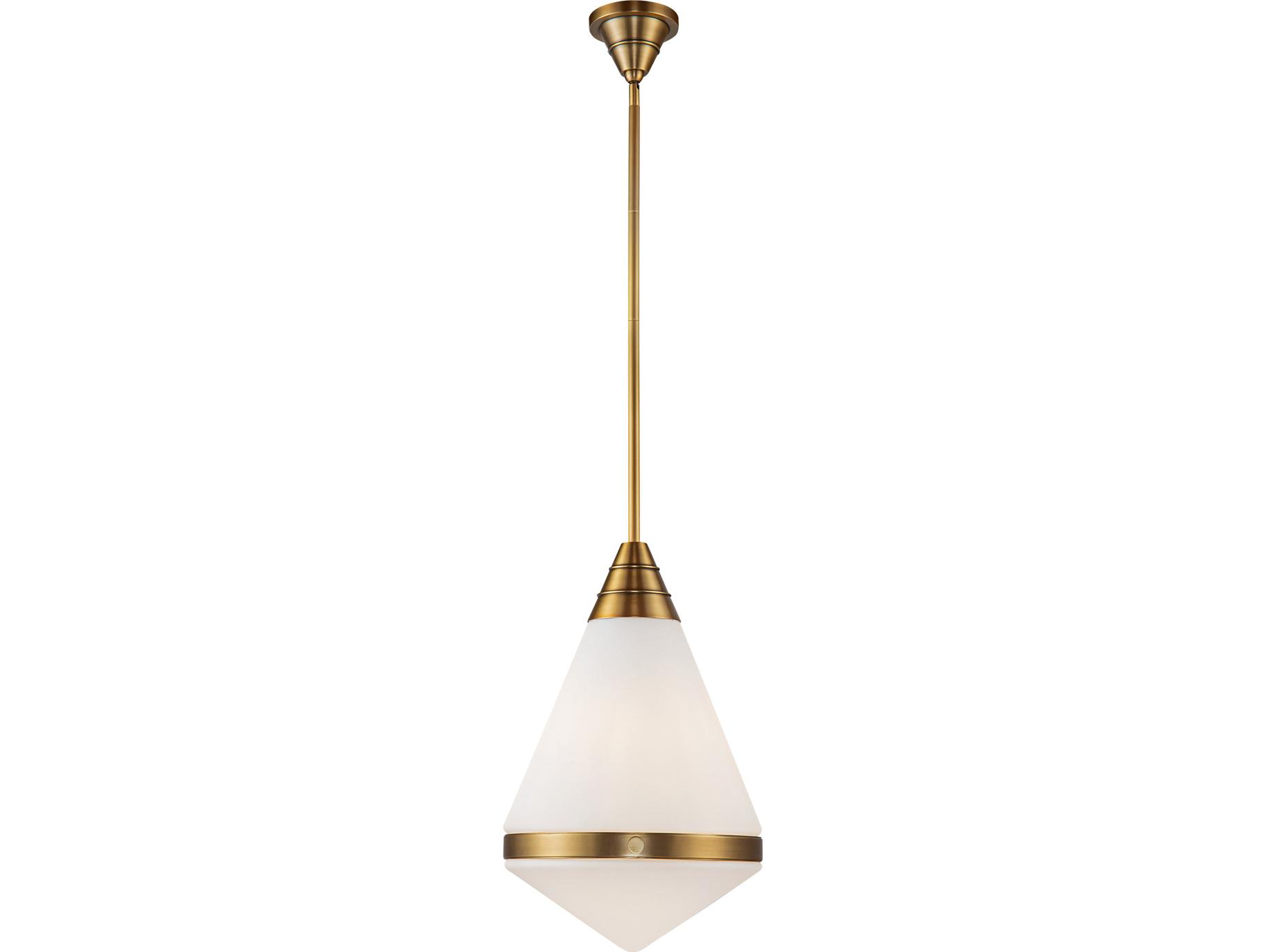 Alora Lighting Willard 1-Light Vintage Brass Geometric Pendant