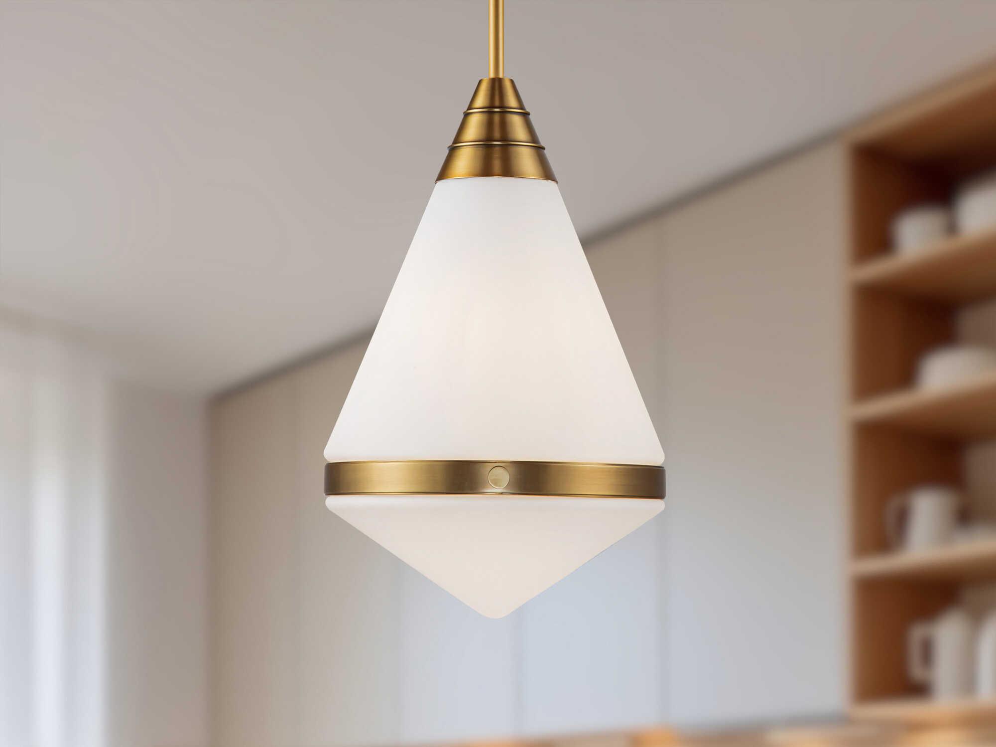 Alora Lighting Willard 1-Light Vintage Brass Geometric Pendant