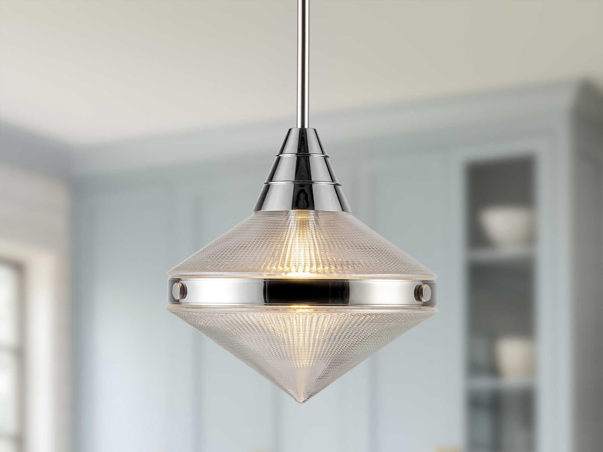Alora Lighting Willard 1-Light Polished Nickel Geometric Pendant