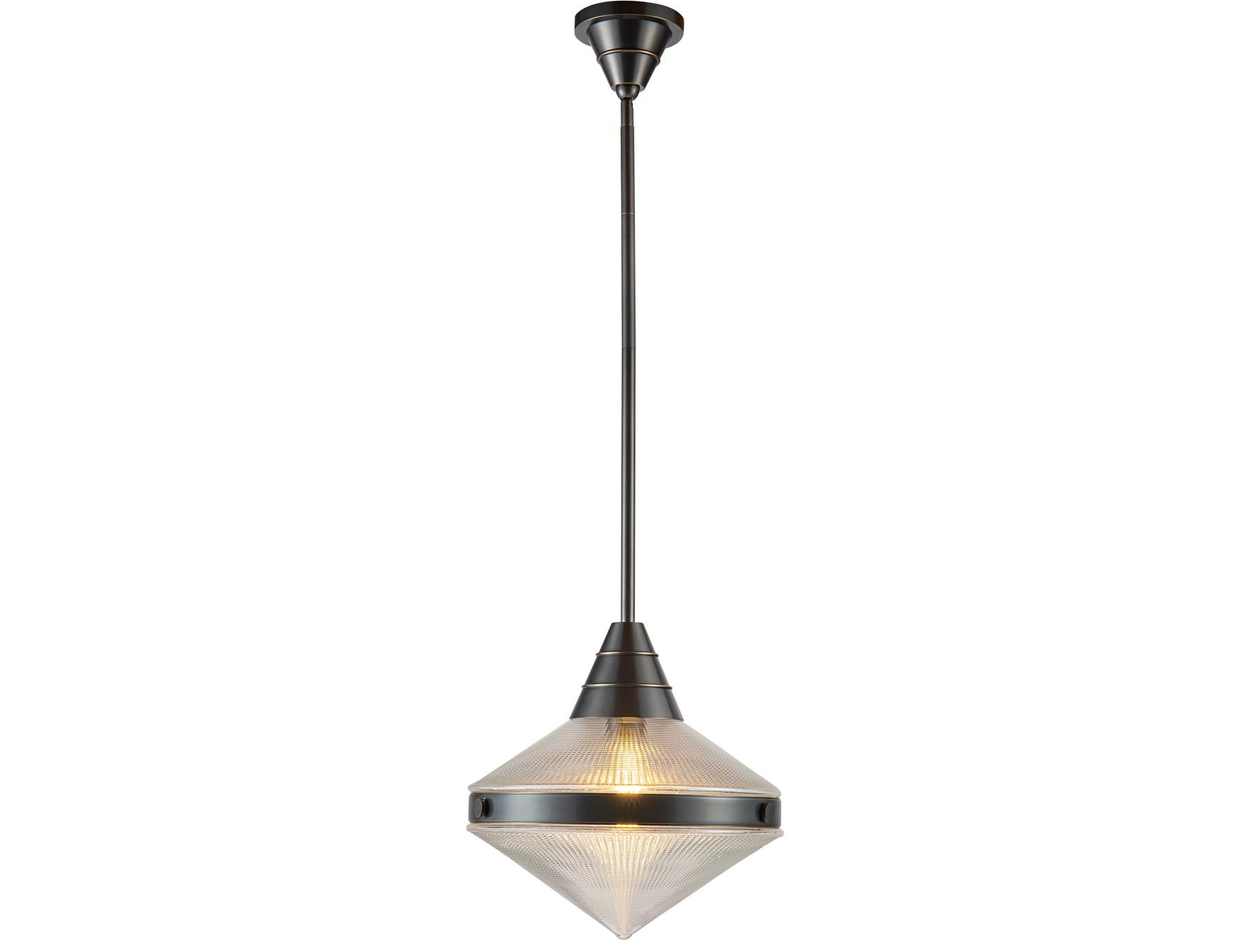 Alora Lighting Willard 1-Light Urban Bronze Black Geometric Pendant