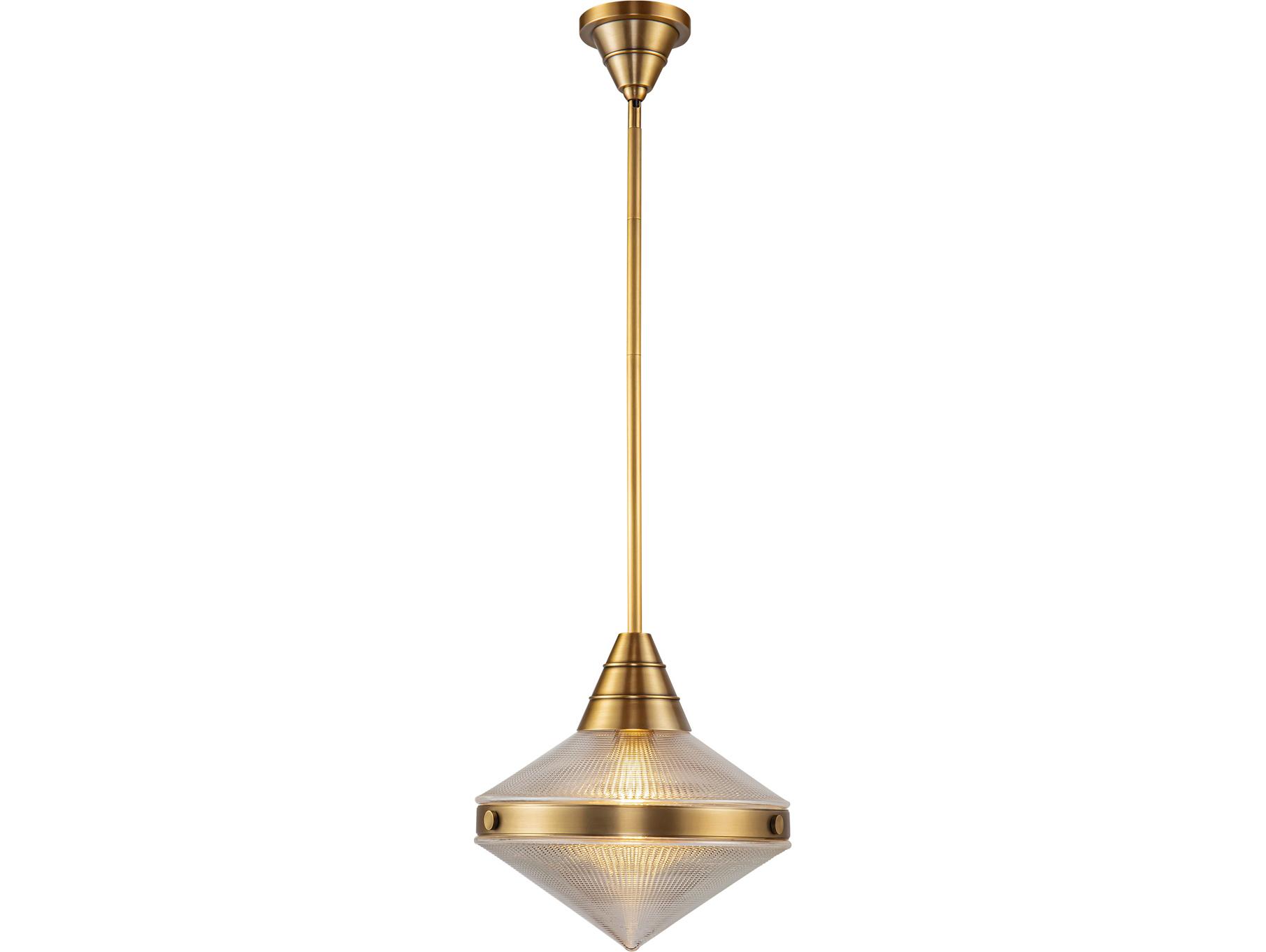 Alora Lighting Willard 1-Light Vintage Brass Geometric Pendant