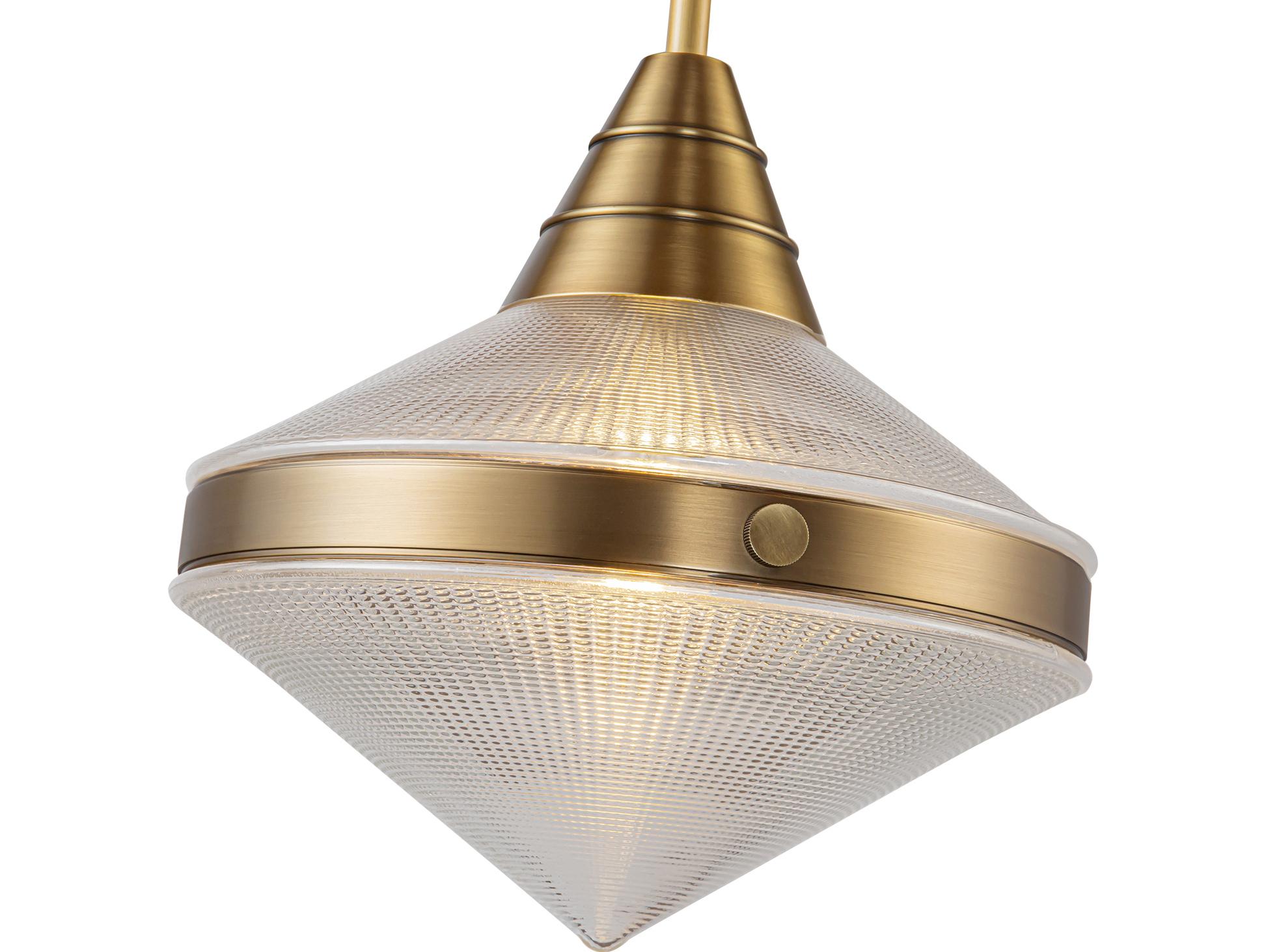 Alora Lighting Willard 1-Light Vintage Brass Geometric Pendant
