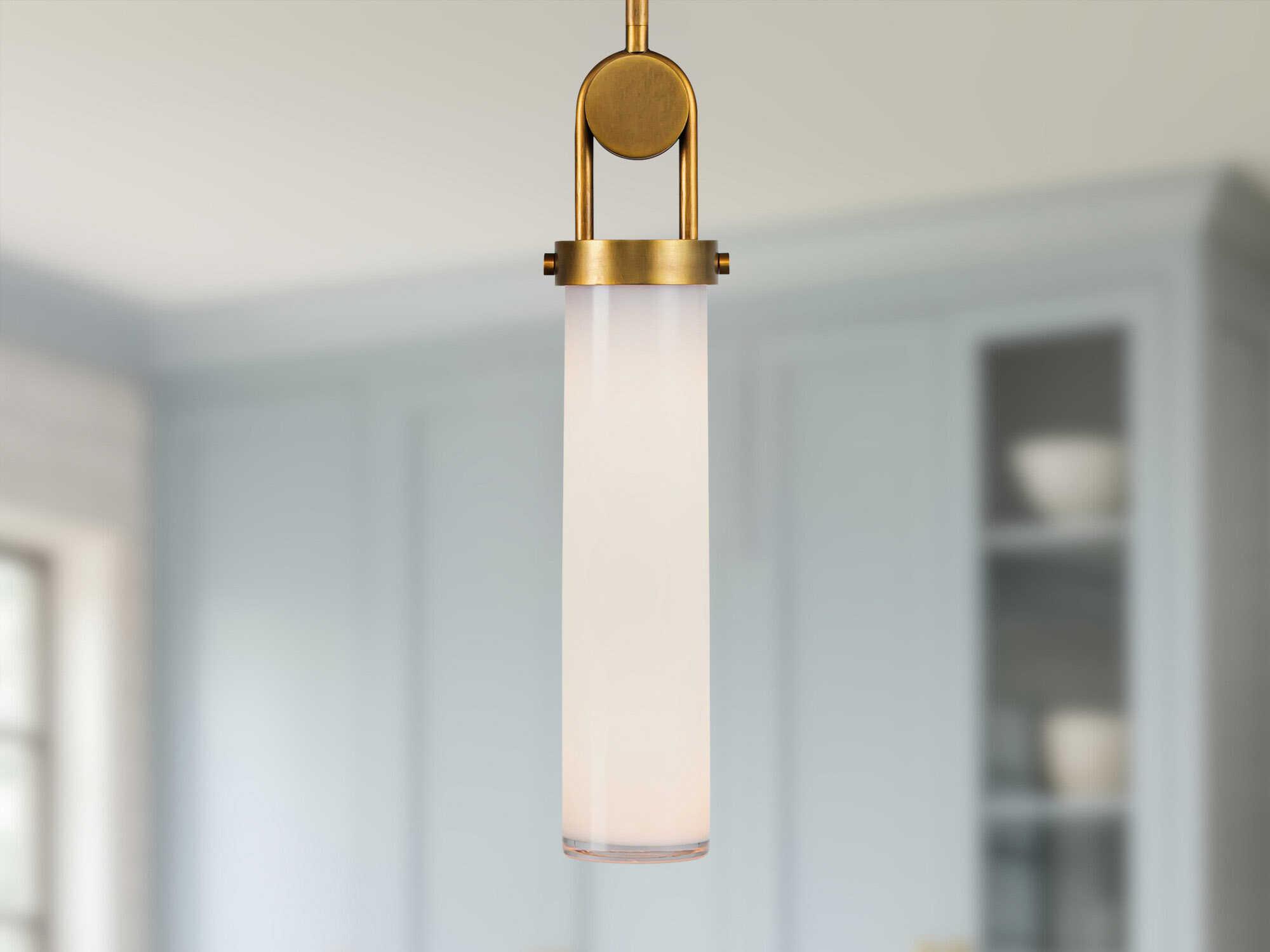 Alora Lighting Wynwood 1-Light Vintage Brass Cylinder Linear Mini Pendant