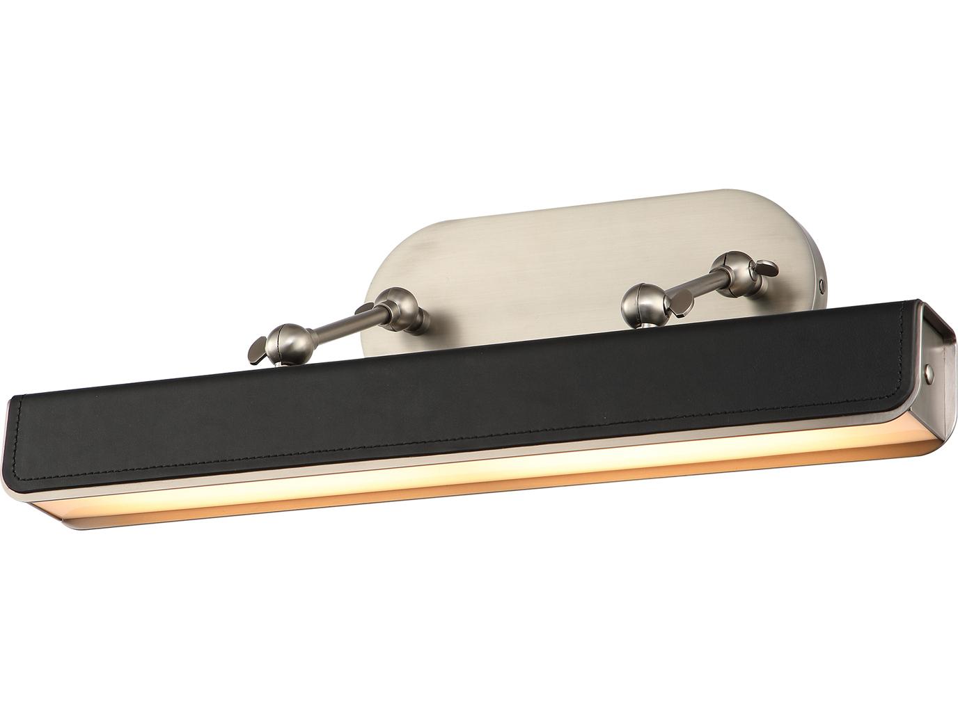Alora Lighting Valise Aged Nickel Tuxedo Leather Picture Light
