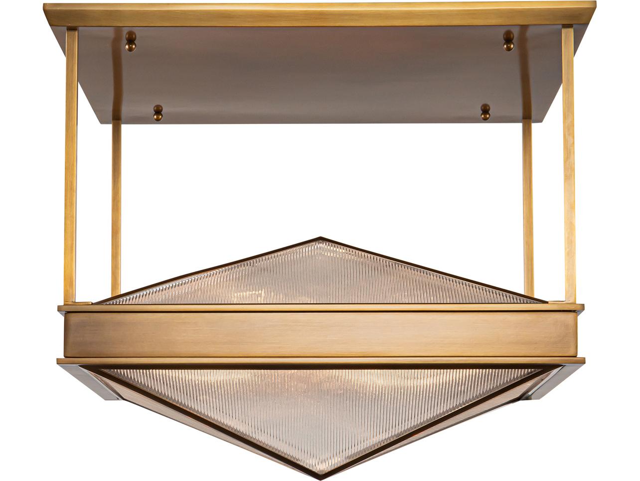 Alora Lighting Cairo 4-Light Vintage Brass Geometric Semi Flush Mount