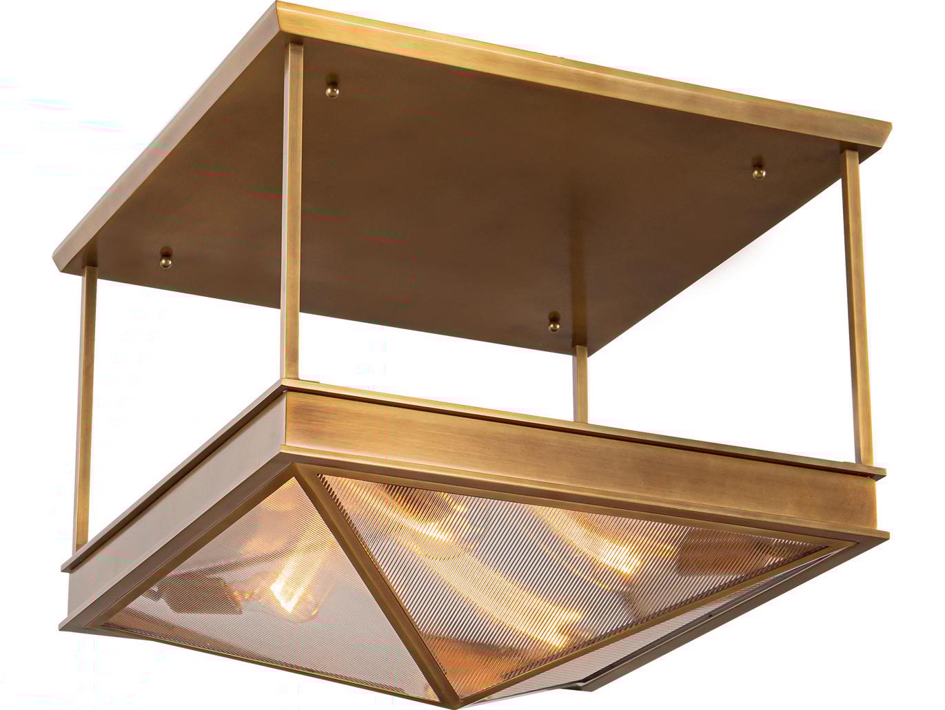 Alora Lighting Cairo 4-Light Vintage Brass Geometric Semi Flush Mount