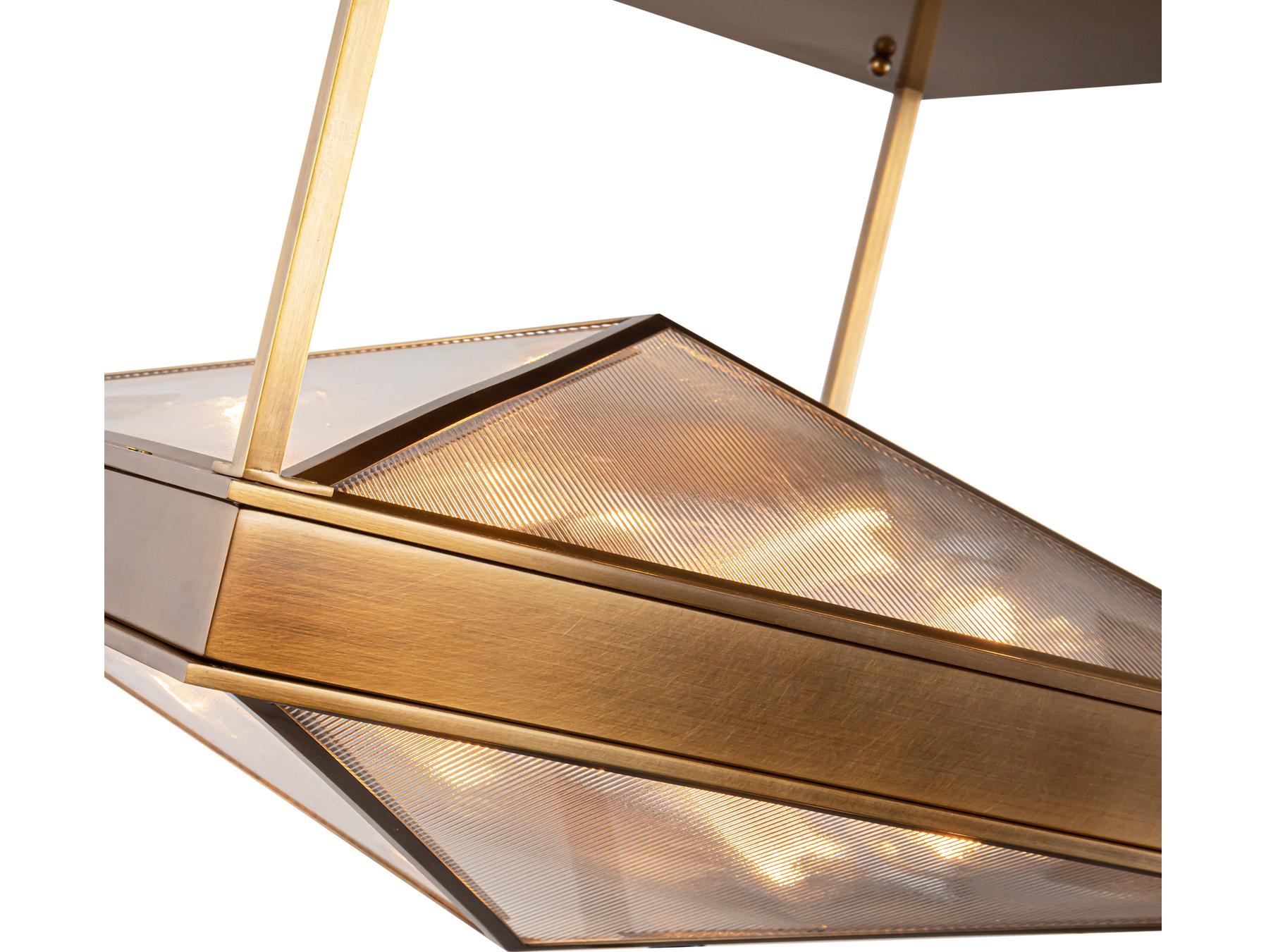 Alora Lighting Cairo 4-Light Vintage Brass Geometric Semi Flush Mount