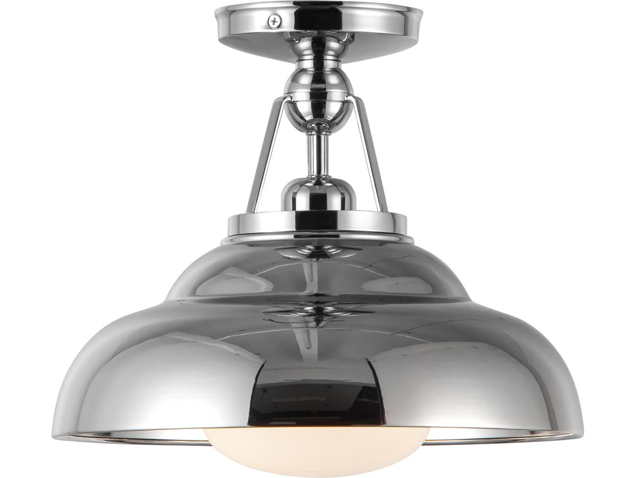 Alora Lighting Palmetto 1-Light Polished Nickel Dome Semi Flush Mount